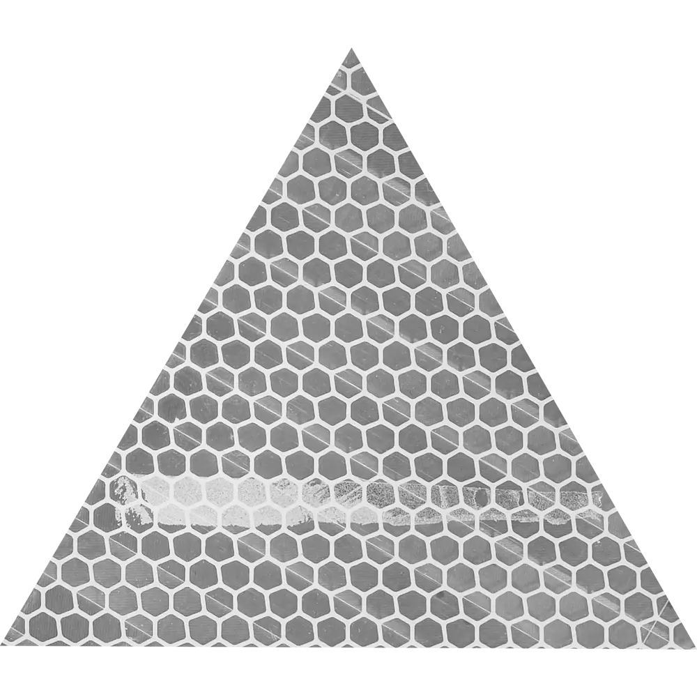 Изображение товара Катафот дорожный HITERS клеевая треуголник белый 100х100х100 мм