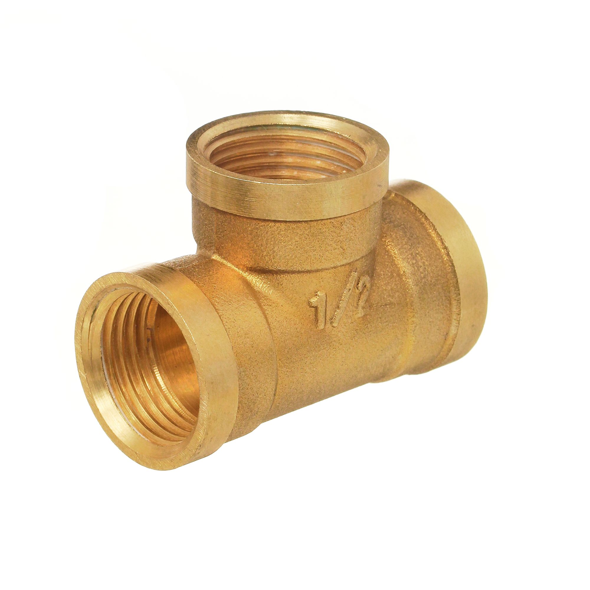 Изображение товара Тройник латунный БАЗ 1/2"-1/2"-1/2" вн.-вн.вн. В Т15В для трубопроводов