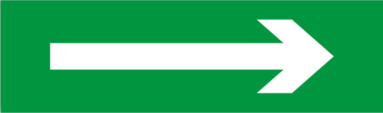 Изображение товара Сменное табло для охранно-пожарных светильников - зеленый фон "Стрелка направо"