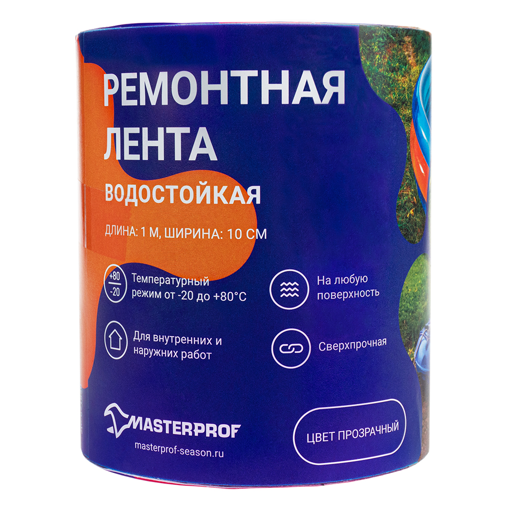 Изображение товара Лента ремонтная сверхпрочная для ремонта шлангов, универсальная, 10 см х 1м, прозрачный, MPF