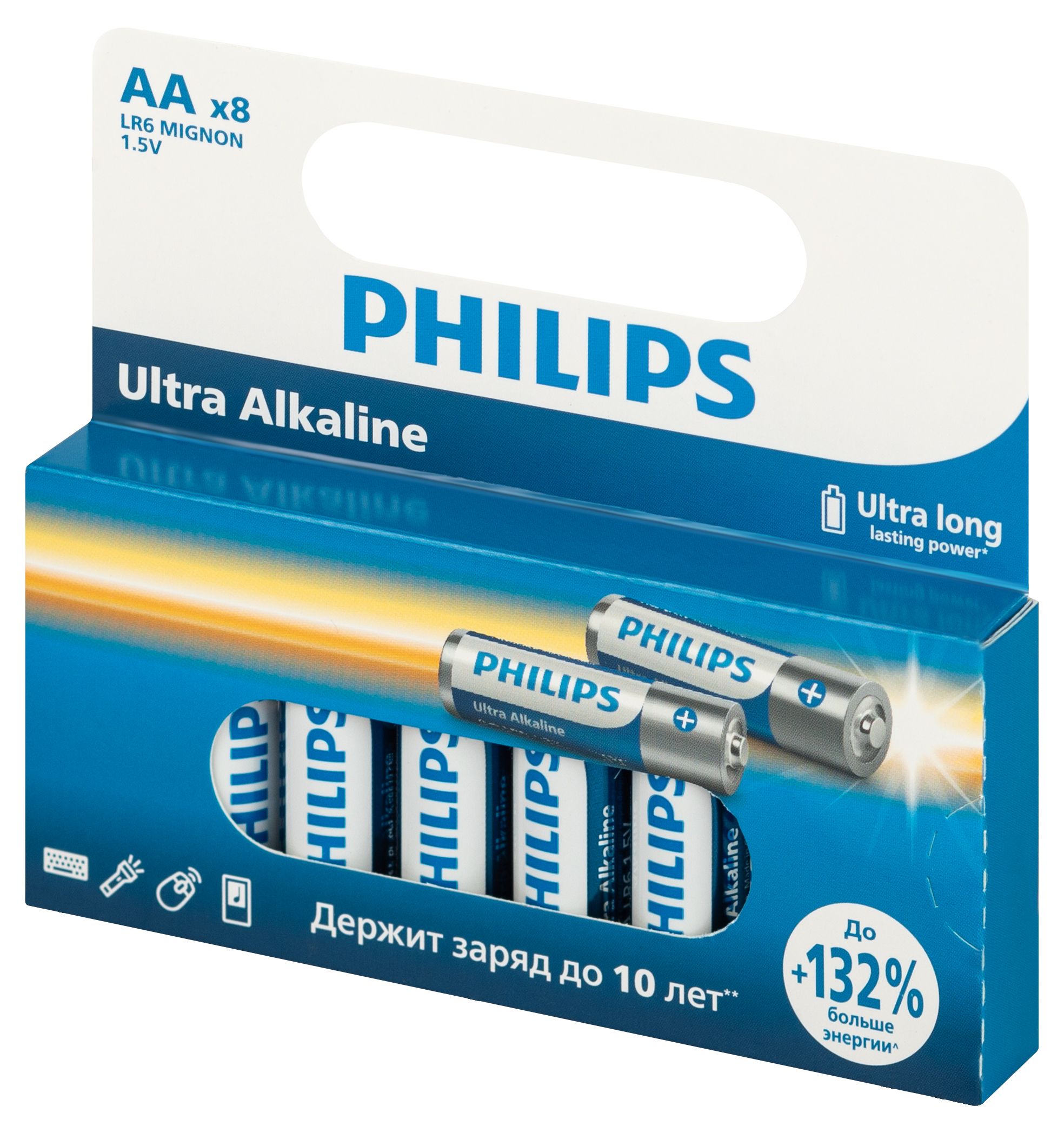 Изображение товара Батарейки Philips Ultra АА алкалиновые 1,5V 8 шт LR6-8BL