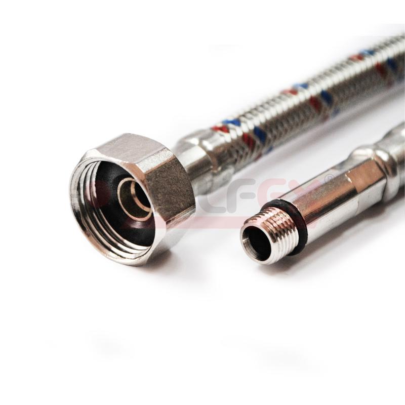 Изображение товара Подводка гибкая М10х18-1/2дюйм 80см для смесителей (50) VALFEX S/S M10х18-F1/2" 80 сm