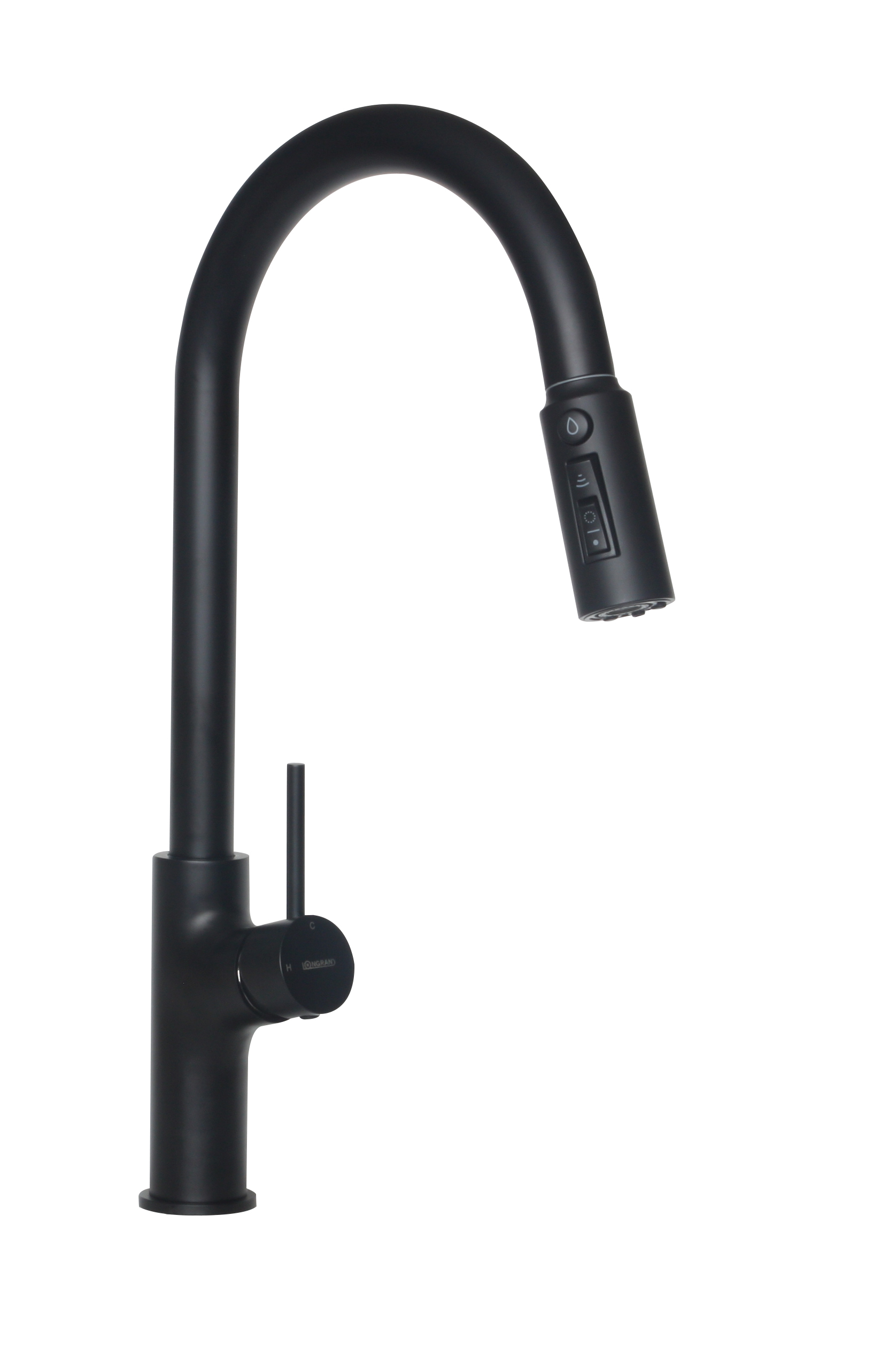 Изображение товара Смеситель "Longran" Techno LM2171, Black выдв. лейка