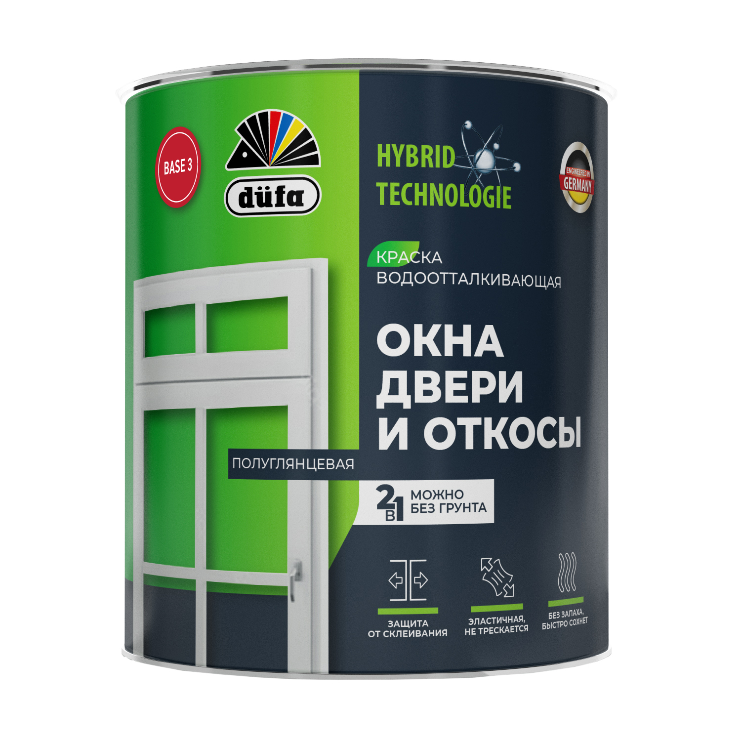 Изображение товара Dufa окна, двери и откосы краска база 3 0,65л