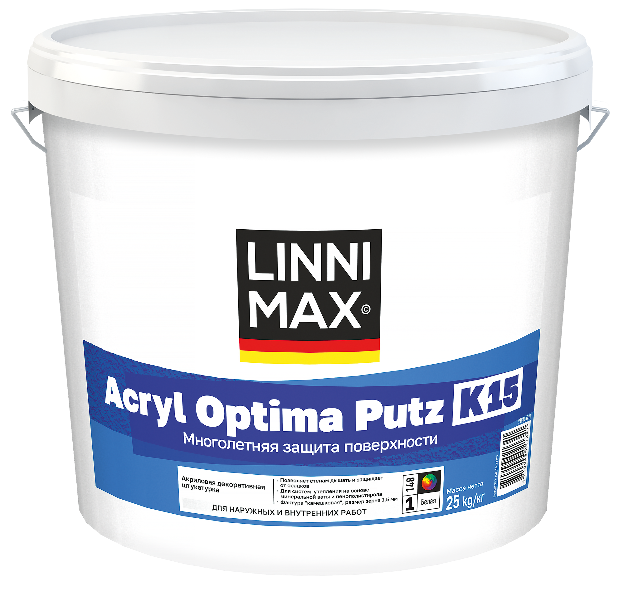 Изображение товара Декоративная акриловая штукатурка LINNIMAX Acryl Optima Putz K15 25 кг для наружных стен