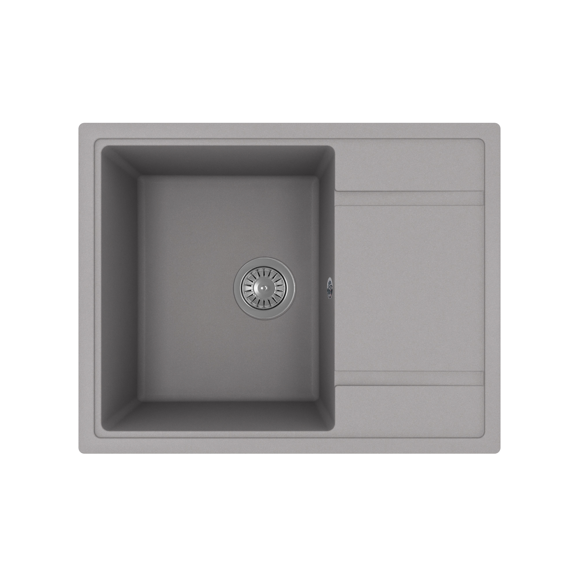 Изображение товара Мойка кухонная Flortek Стелла 650 серый шёлк накладная из кварца, с крышкой
