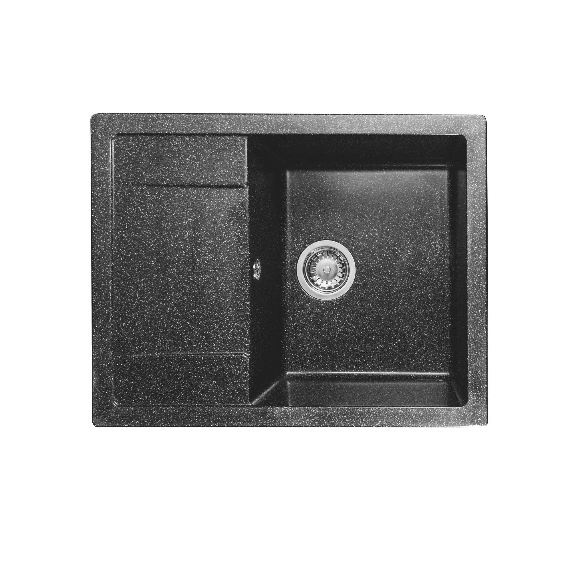 Изображение товара Мойка кухонная Bamboo Аврора 650 черный с отверстием под кран и переливом