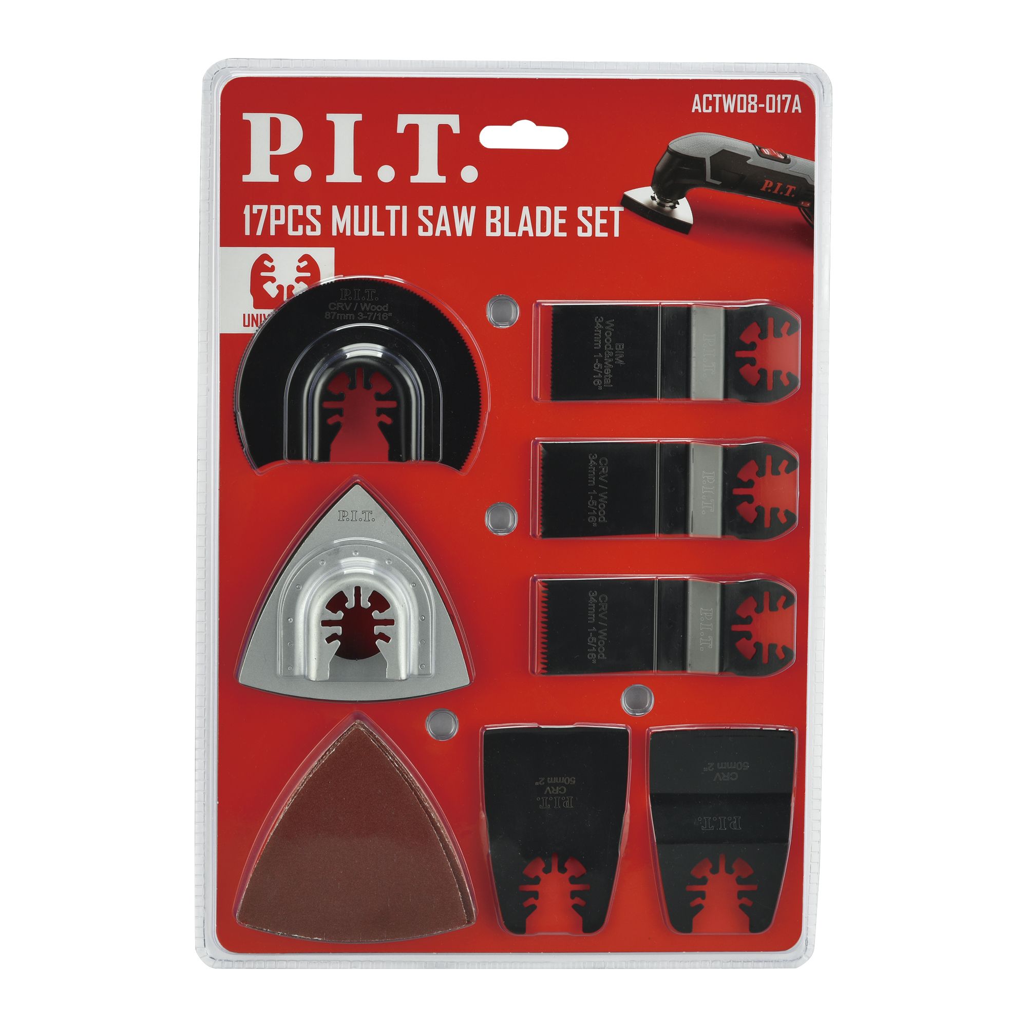 Изображение товара Набор насадок для МФИ P.I.T. 17 шт - универсальный комплект для резки и обработки материалов