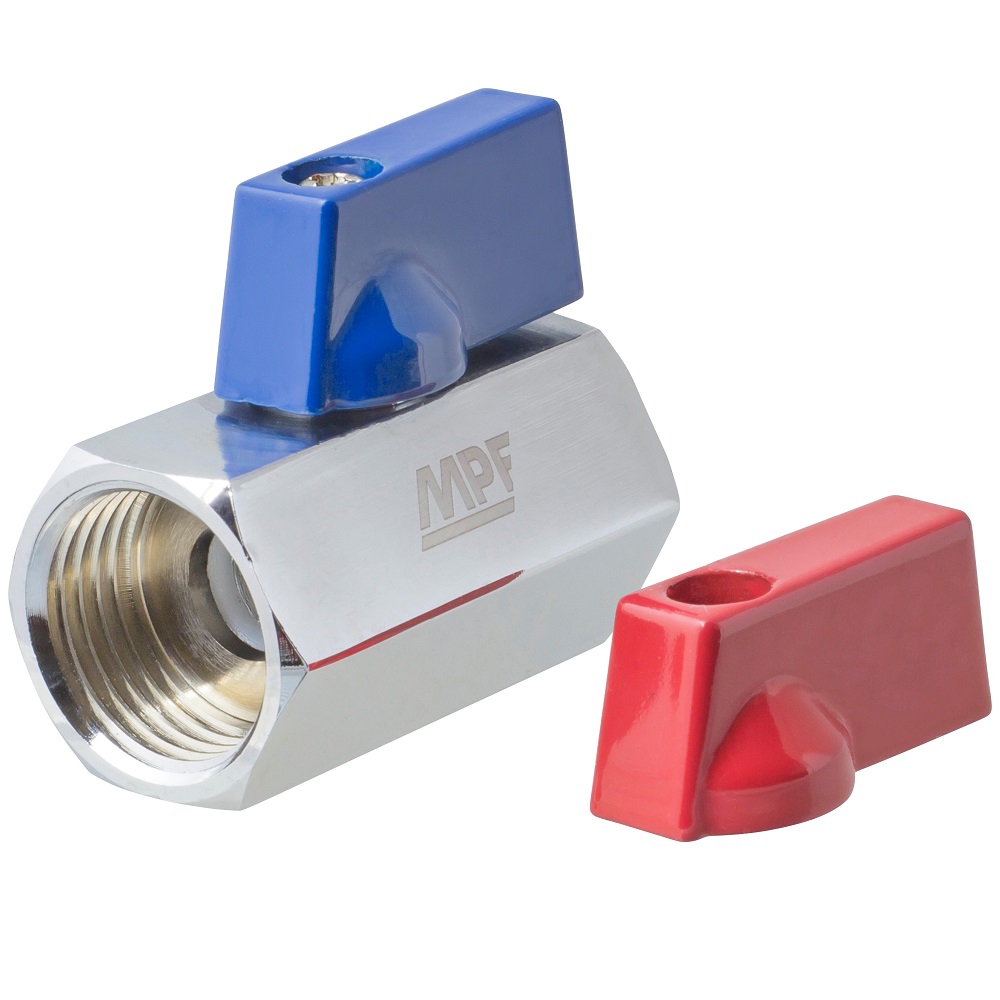 Изображение товара Кран-мини 1/2" в/в флажок MPF — компактный латунный кран для систем водоснабжения