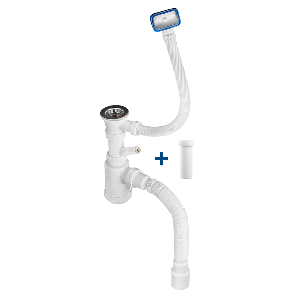 Изображение товара Сифон 2 в 1 для кухни MPF с нержавеющей решеткой