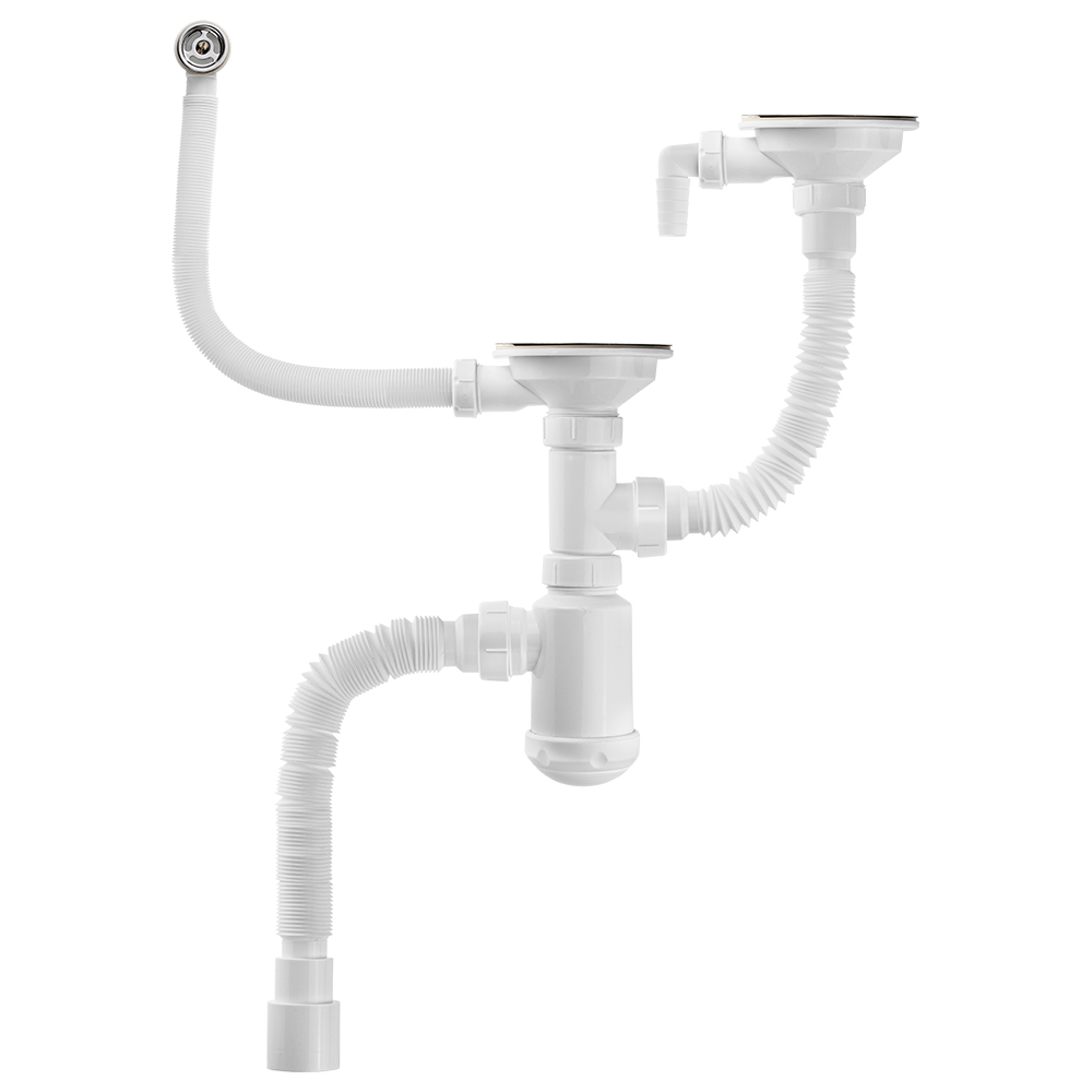 Изображение товара Сифон для кухни 3.1/2 х40 двойн универсальный нержавеющая сталь