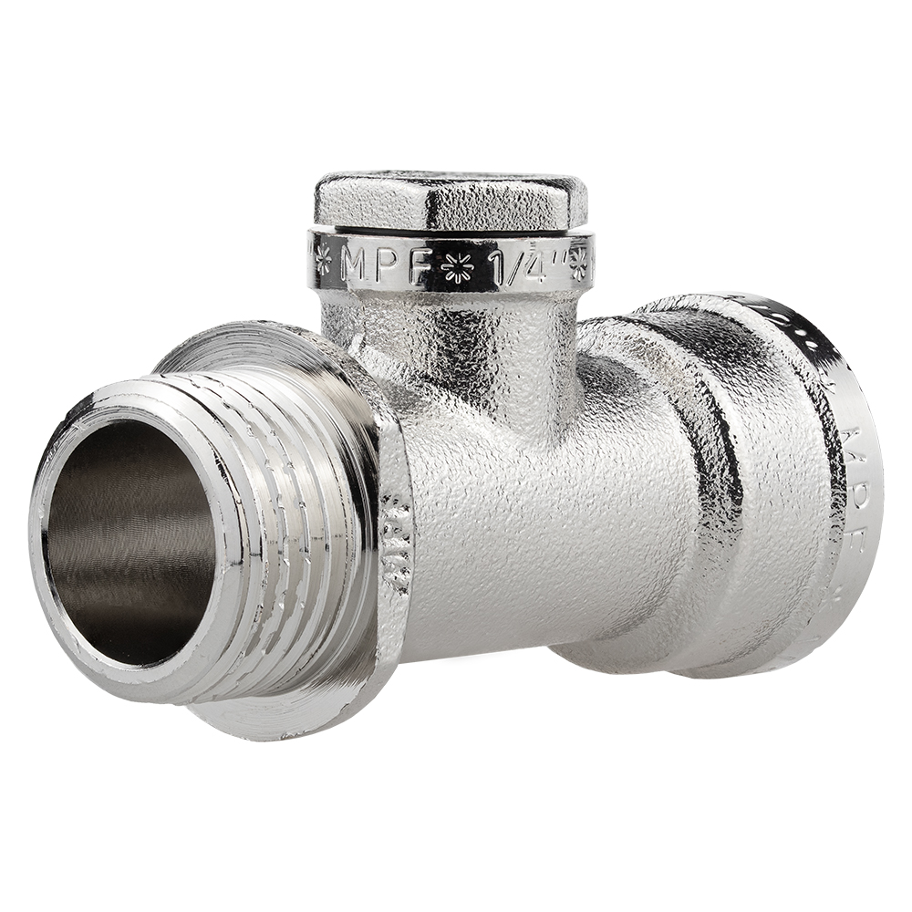 Изображение товара Тройник под манометр 1/2" х 1/4" х 1/2" в/в/н с ограничителем MPF