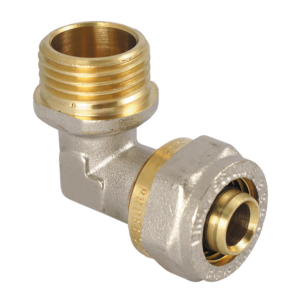 Изображение товара Угольник 16 х 1/2" ц/ш, латунь, никелевое покрытие, обжимное соединение