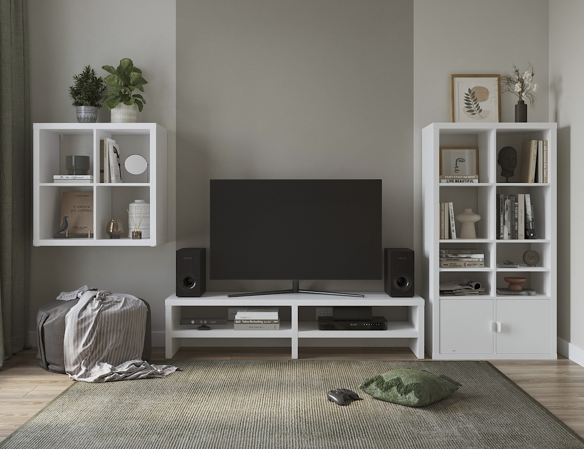 Изображение товара Полка Шведский Стандарт Фора 4.1 33х37х1.5 см белая для гостиной и спальни