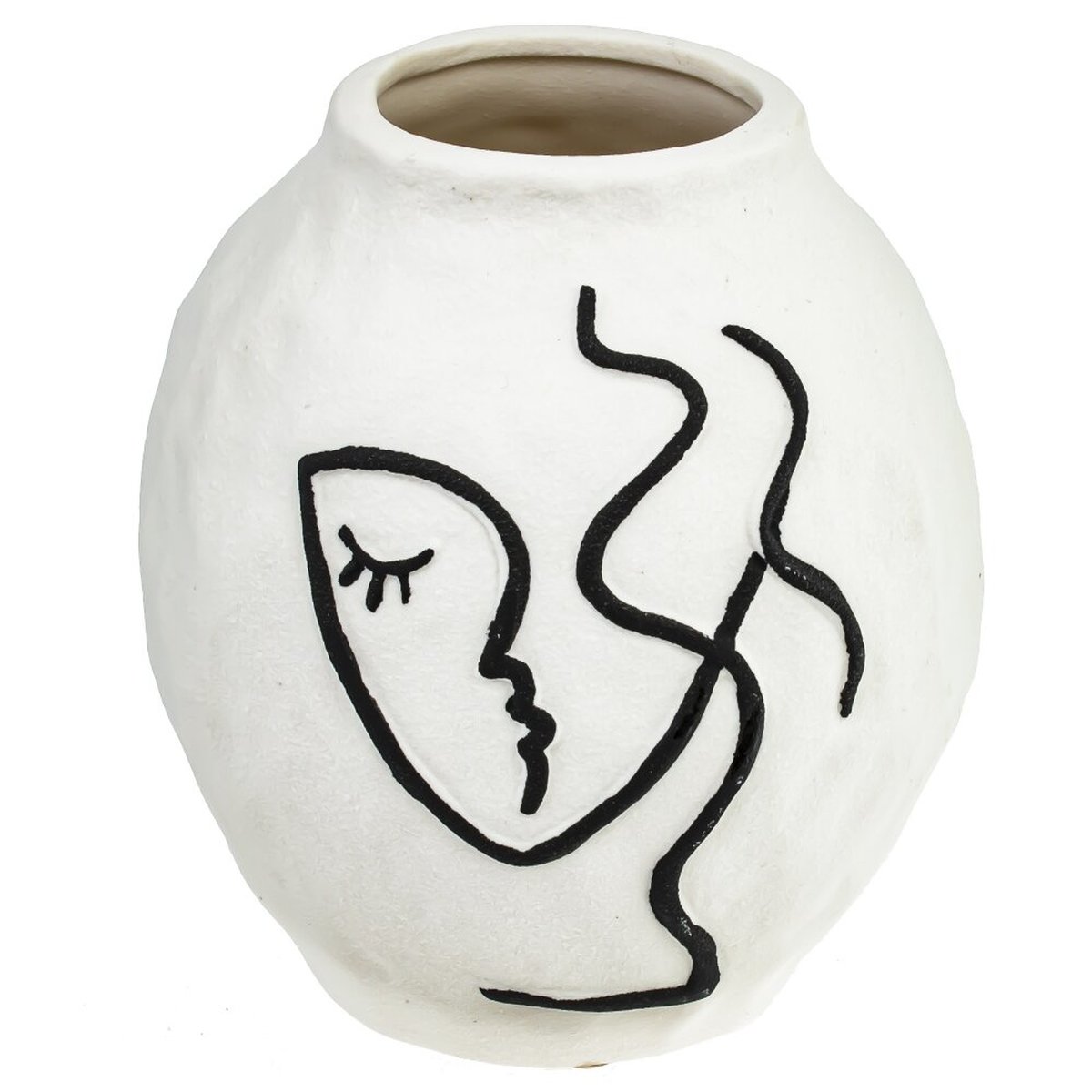 Изображение товара Элегантная ваза для цветов из фарфора с рисунком лица девушки