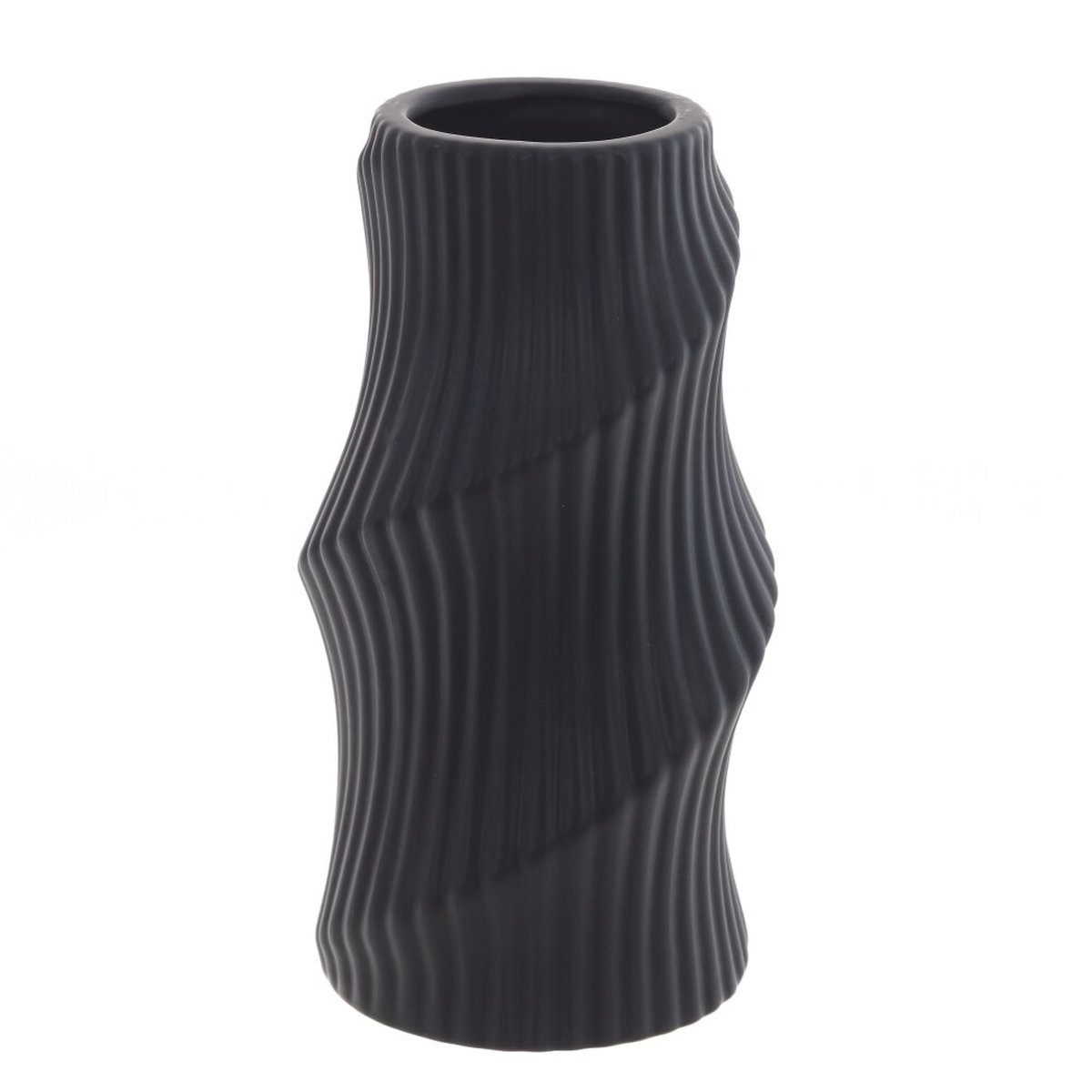 Изображение товара Элегантная керамическая ваза 12,5х12,5х24 см черная для интерьера и подарка