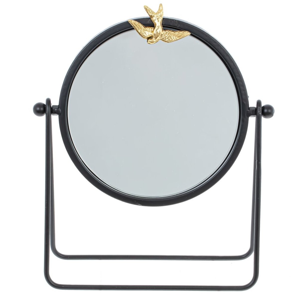 Изображение товара Настольное зеркало L25 W8,5 H30,5 см с золотым декором и металлической подставкой