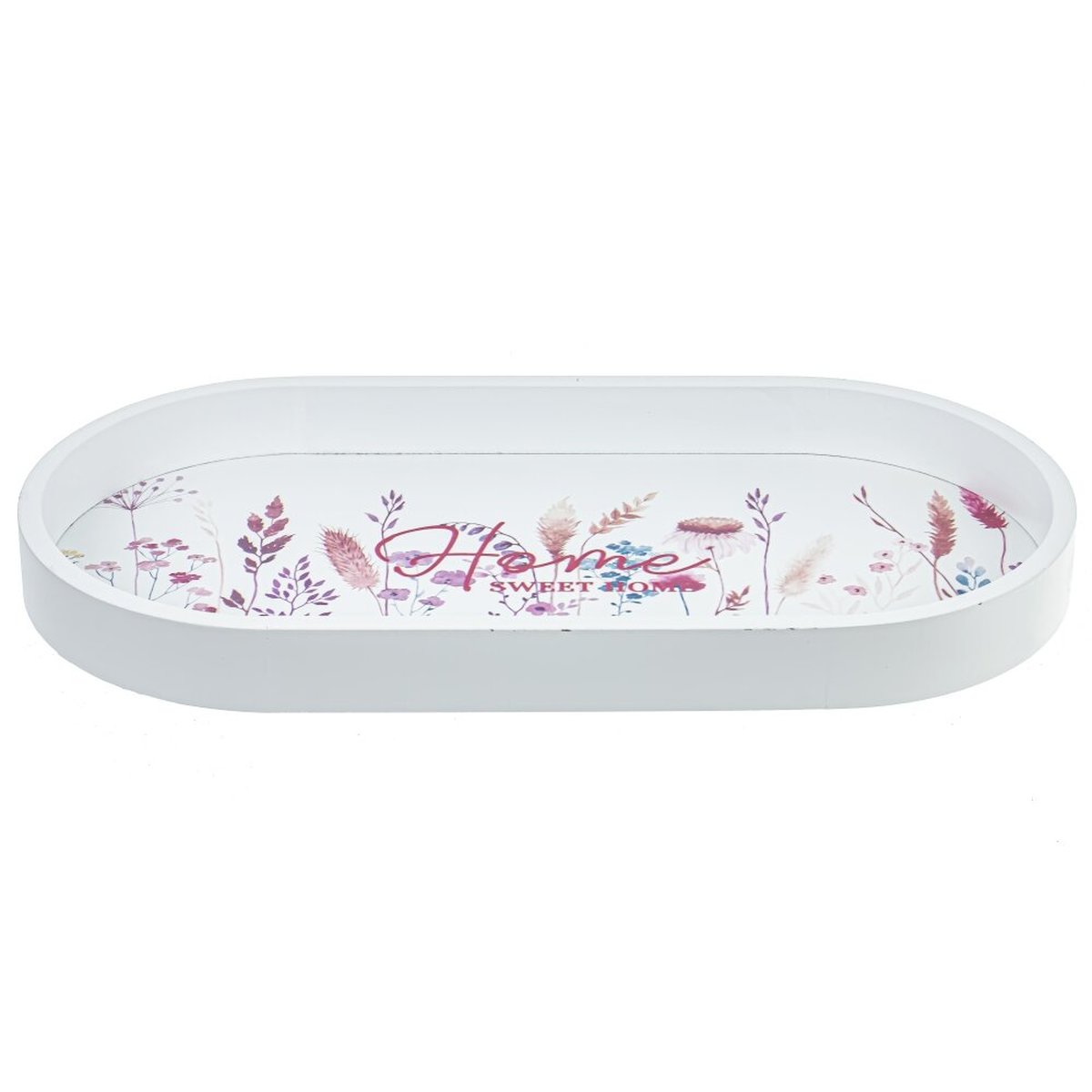 Изображение товара Декоративный поднос L35 W18 H3 см из дерева с узором растений