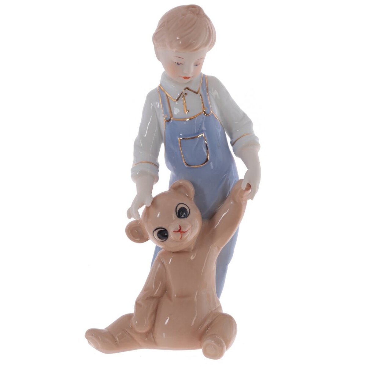 Изображение товара Декоративная фарфоровая фигурка Мальчик L11 W10 H22 см для интерьера и подарка