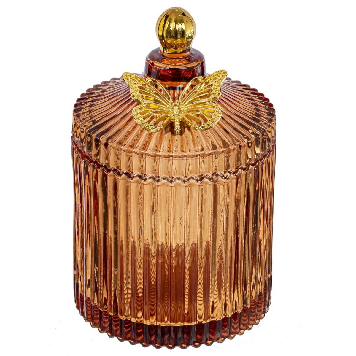 Изображение товара Шкатулка с декоративным элементом бабочка высота 17 см коричневая стильная и практичная