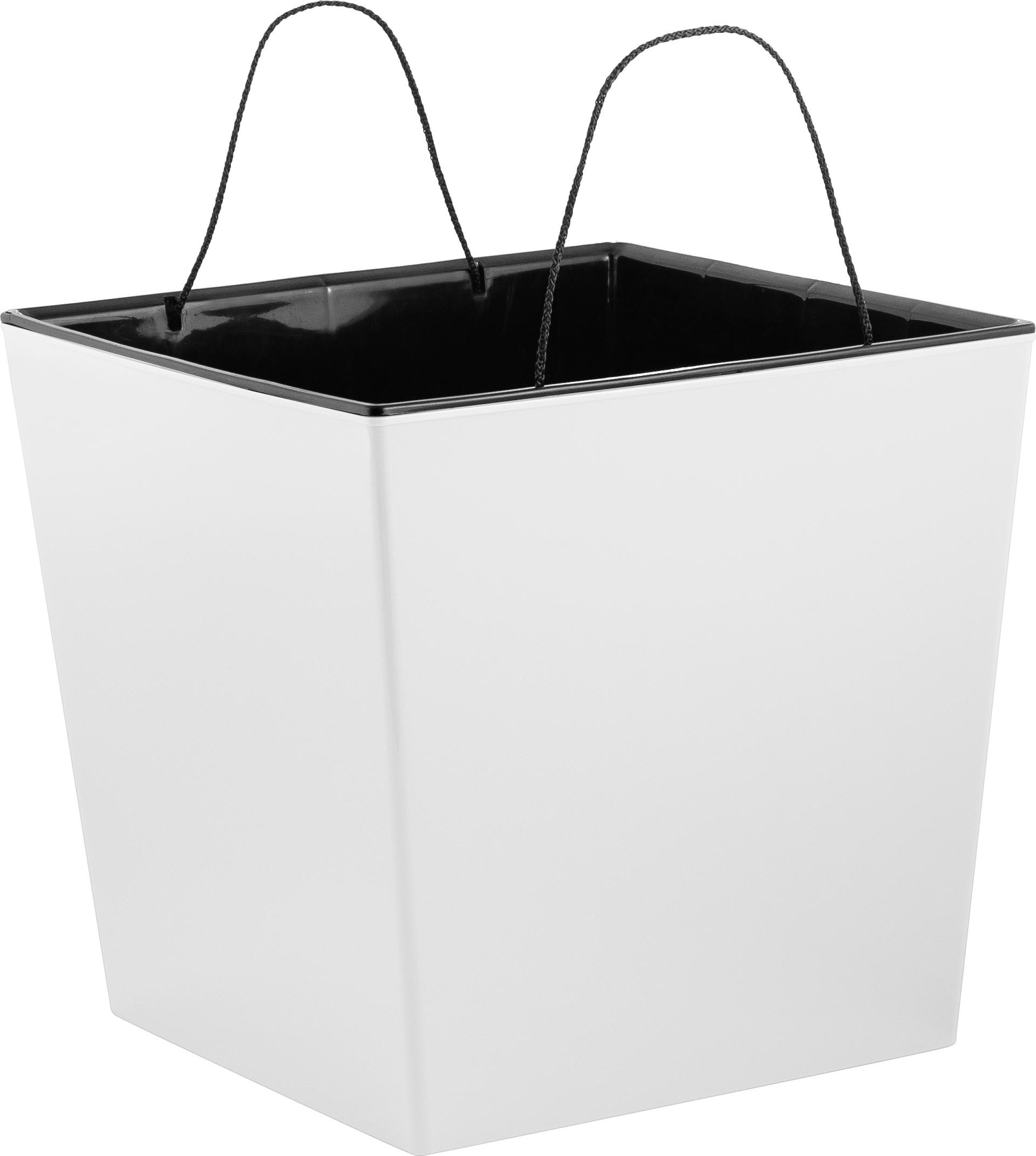 Изображение товара Горшок для цветов InGreen London CUBE 250x250 мм с дренажной вставкой белоснежный