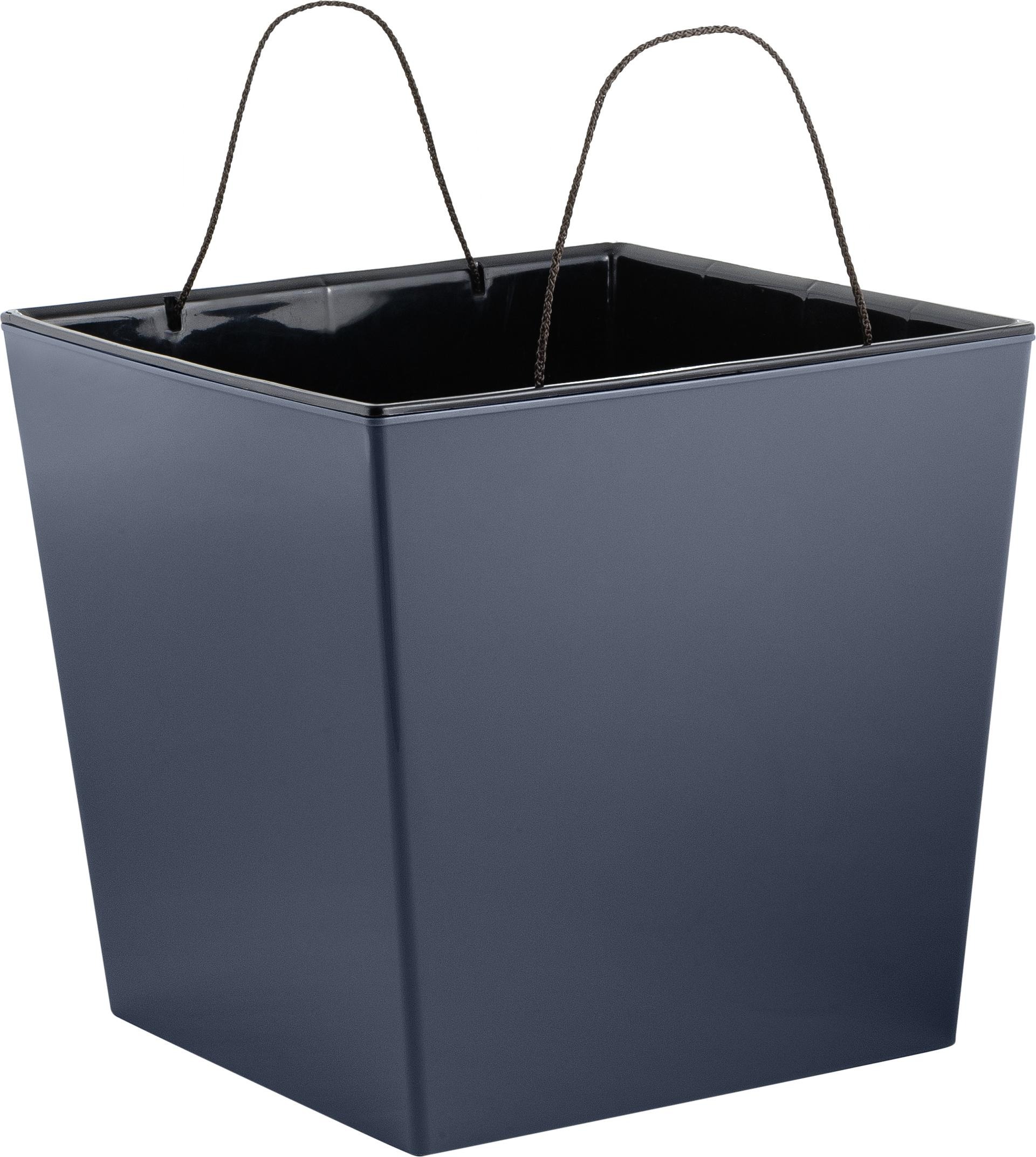Изображение товара Горшок для цветов InGreen London CUBE 250x250 мм 11,6 л с дренажной вставкой, серый