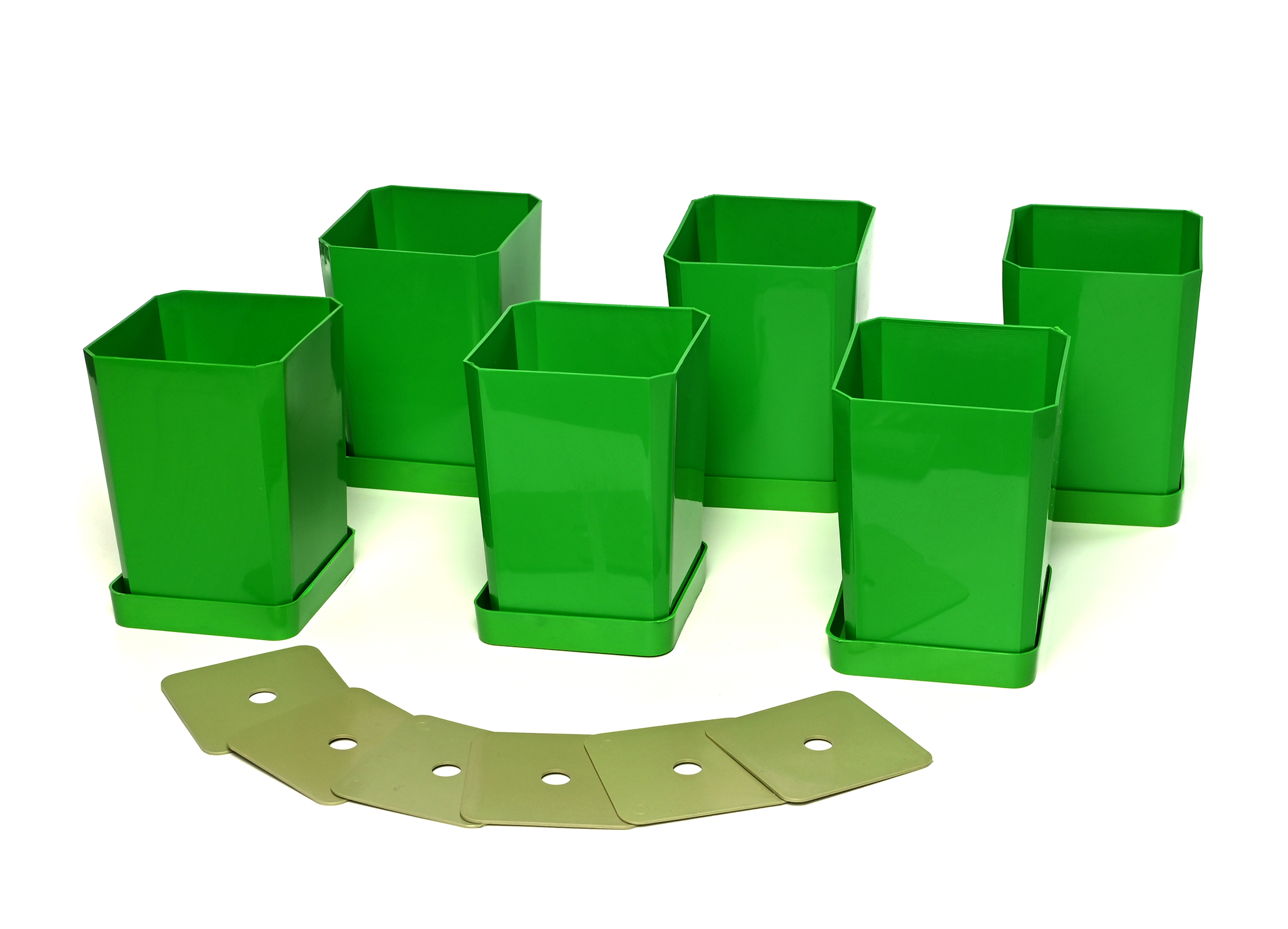 Изображение товара Набор горшков ПЕЛИКАН 6 шт. 0,75л Зеленые для растений