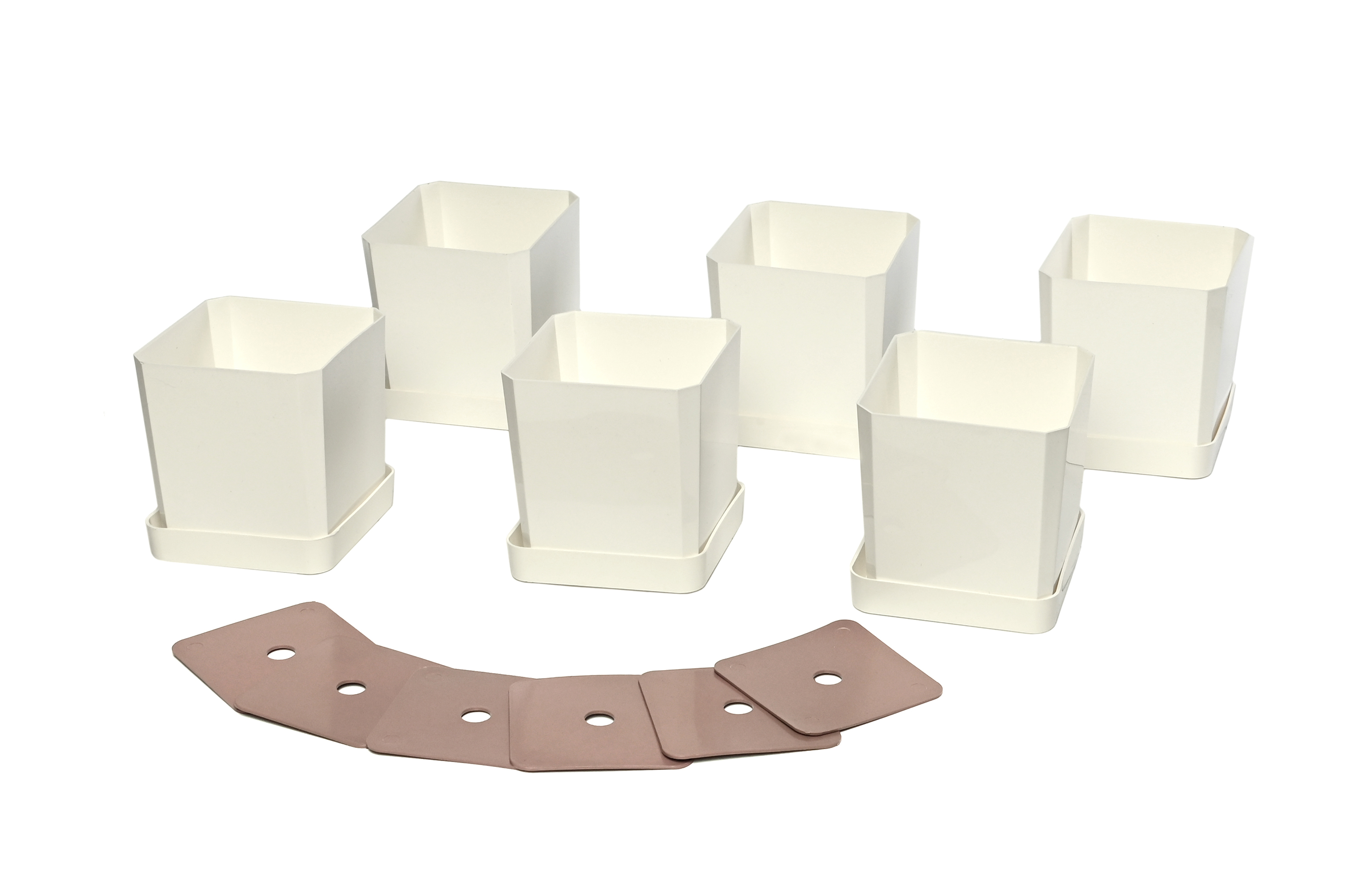 Изображение товара Набор горшков ПЕЛИКАН 6 шт 0,5л белый для рассады и комнатных растений