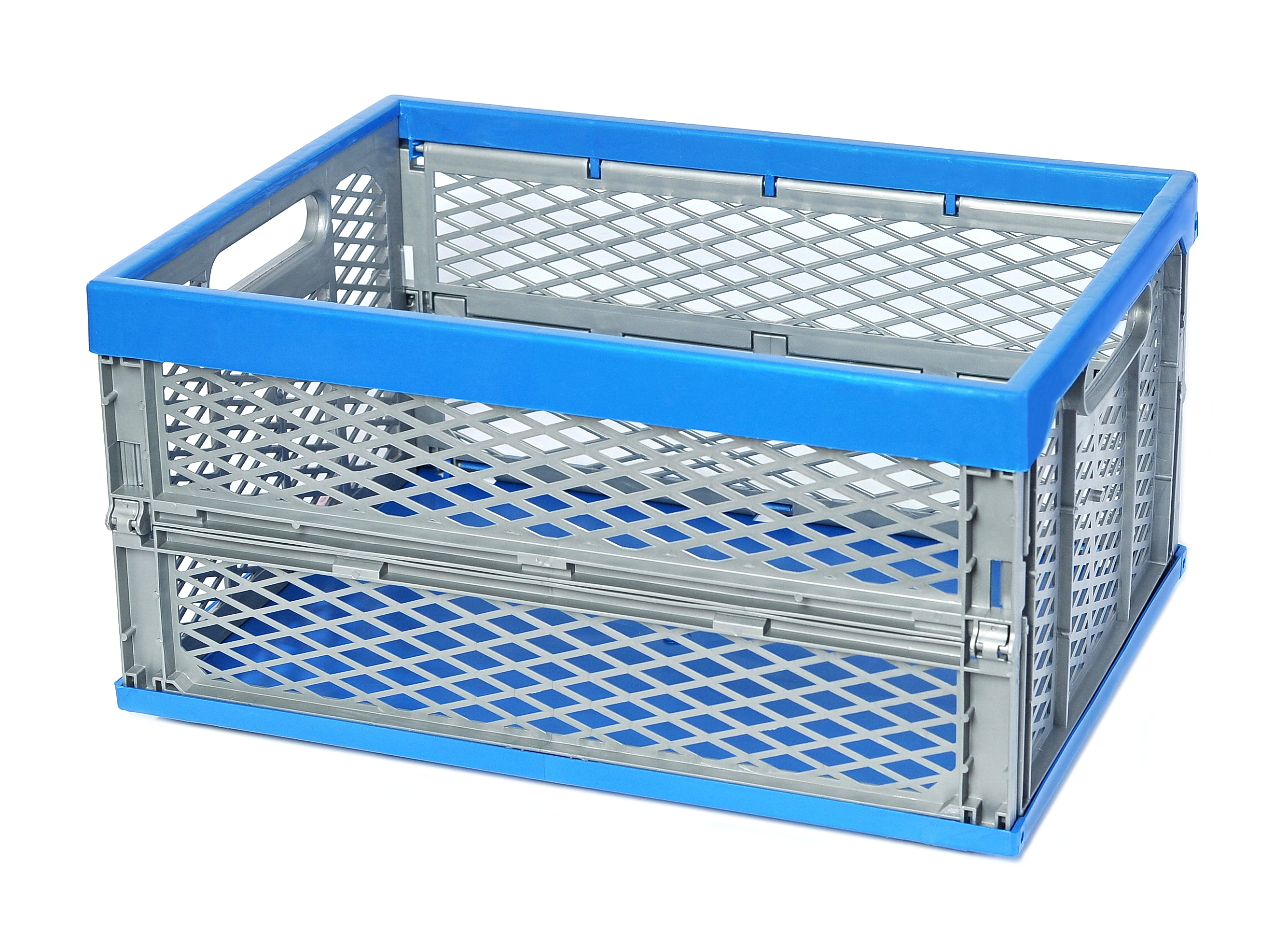 Изображение товара Складной пластиковый ящик ПЕЛИКАН сини-серый 47x34x23 см