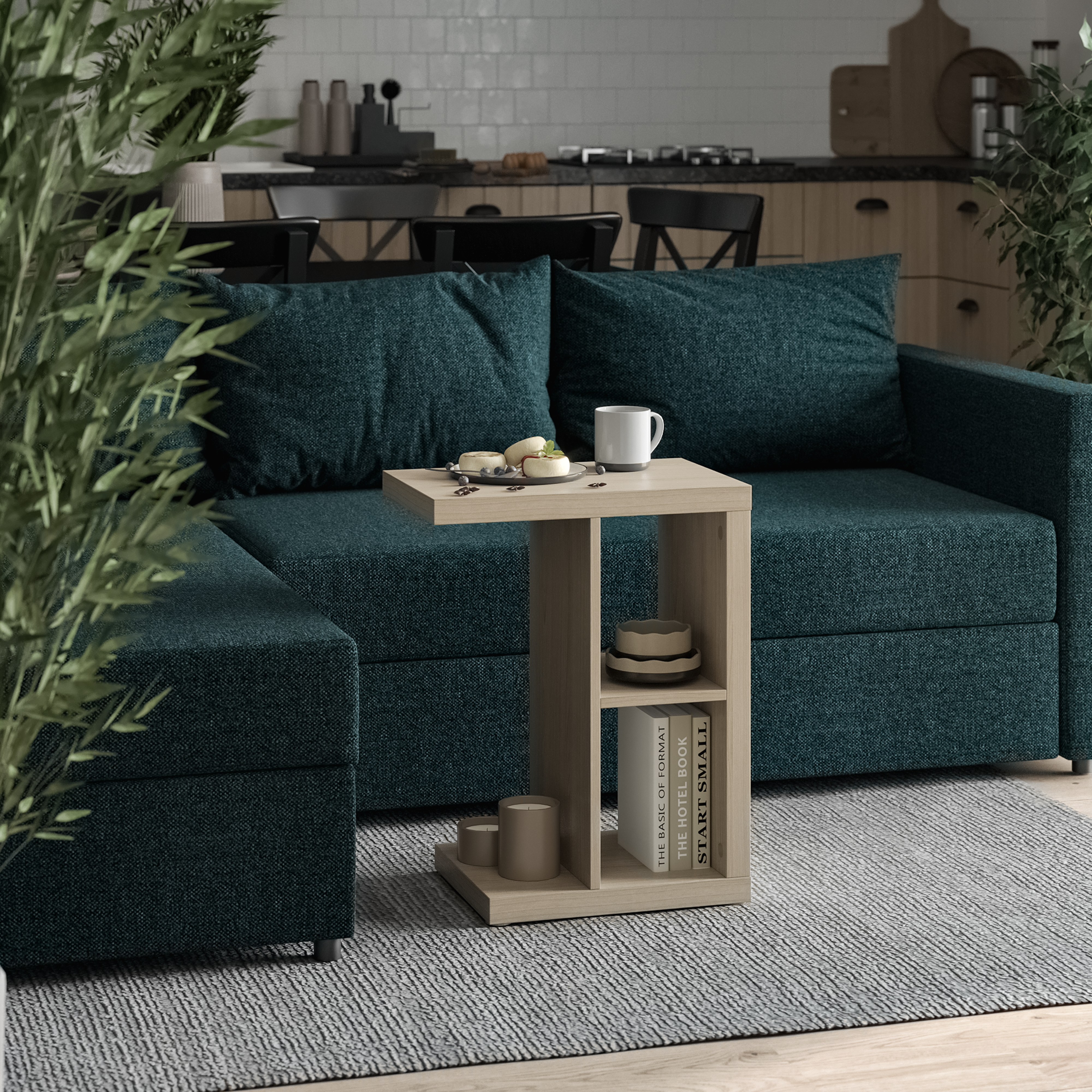 Изображение товара Стол приставной Шведский Стандарт Энкель Т 47х60х30 см, дуб беленый