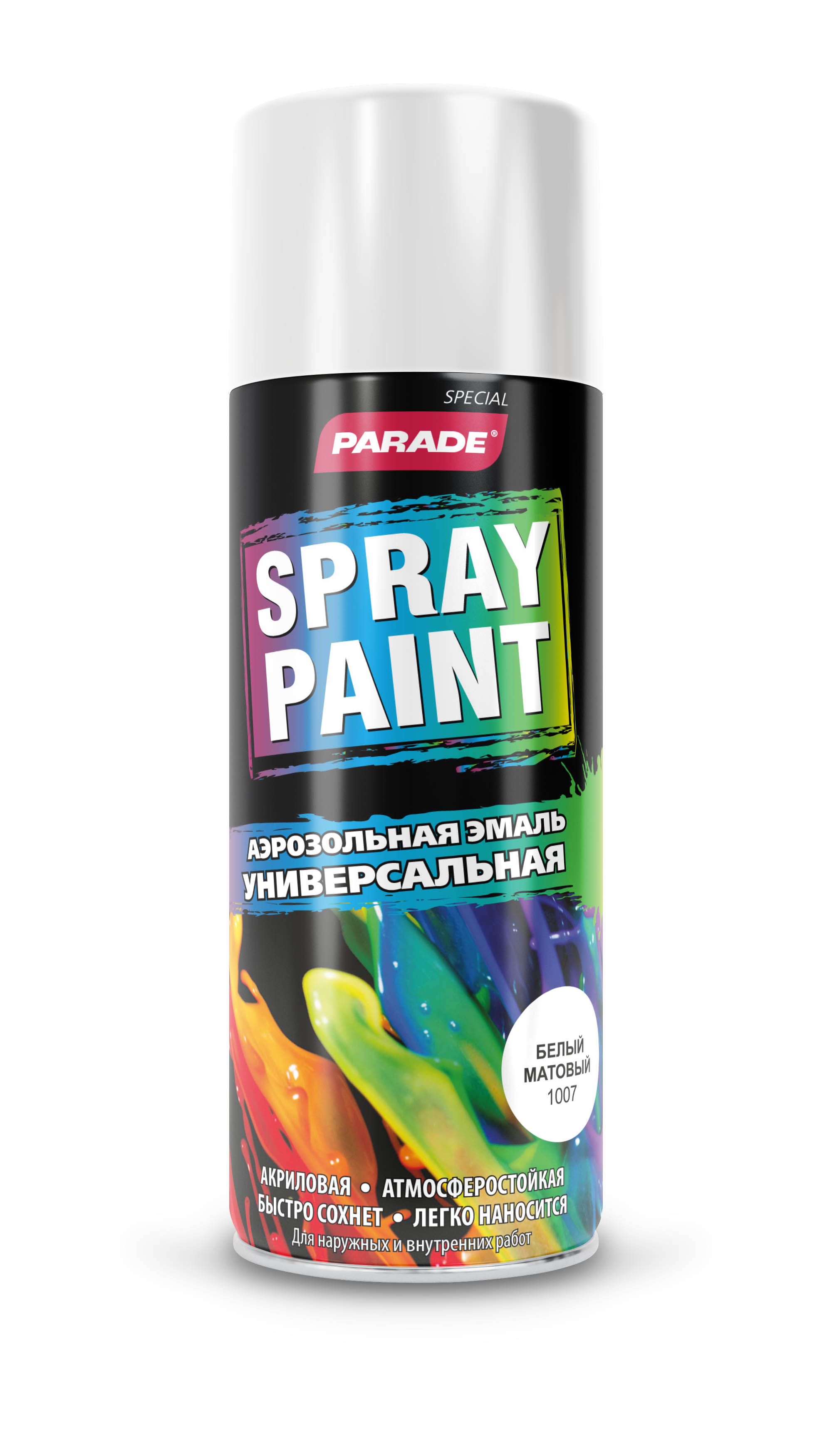 Изображение товара Эмаль аэрозольная PARADE SPRAY PAINT 1007 Белый мат.