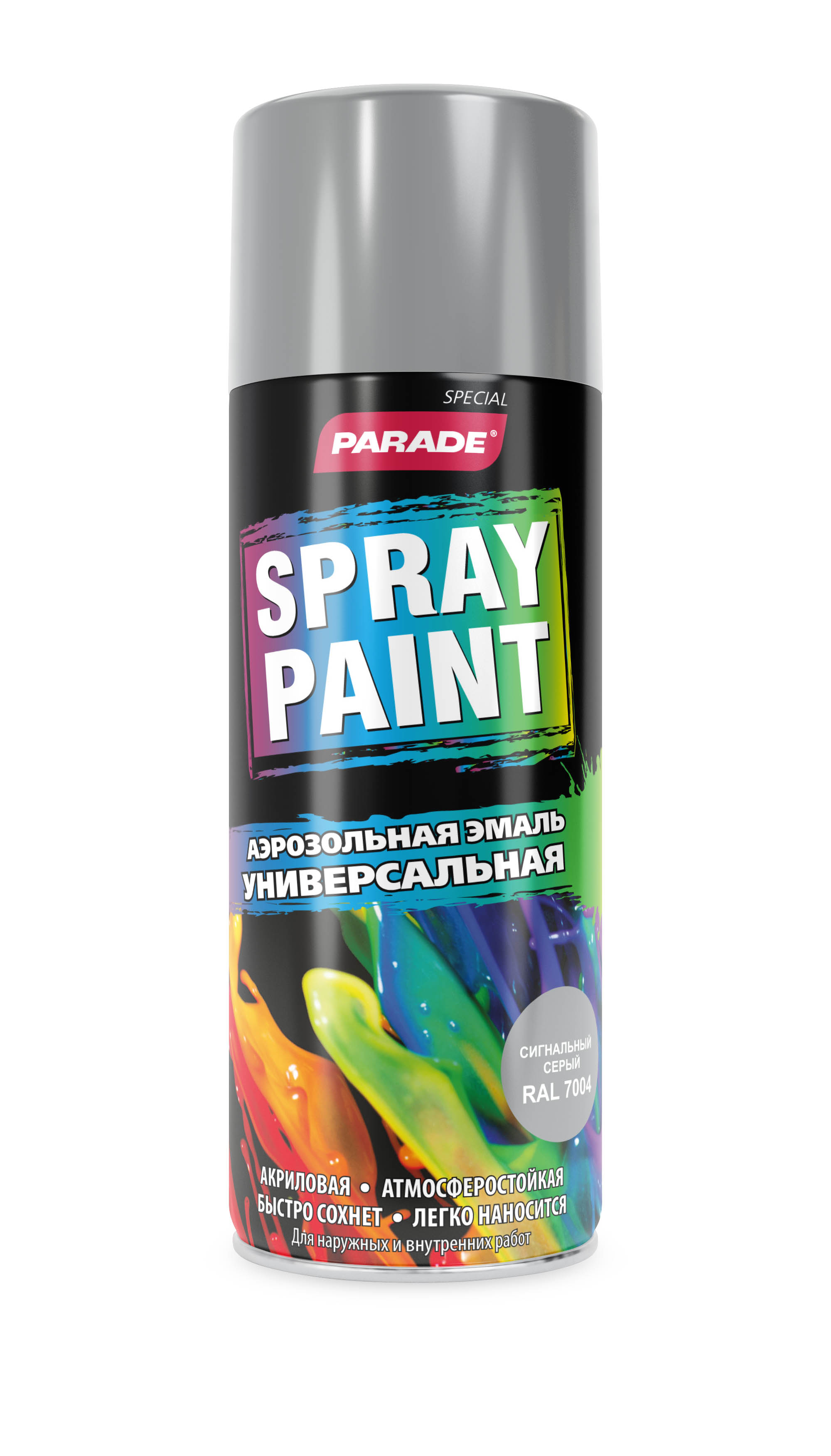 Изображение товара Эмаль аэрозольная PARADE SPRAY PAINT RAL 7004 Сигнальный серый