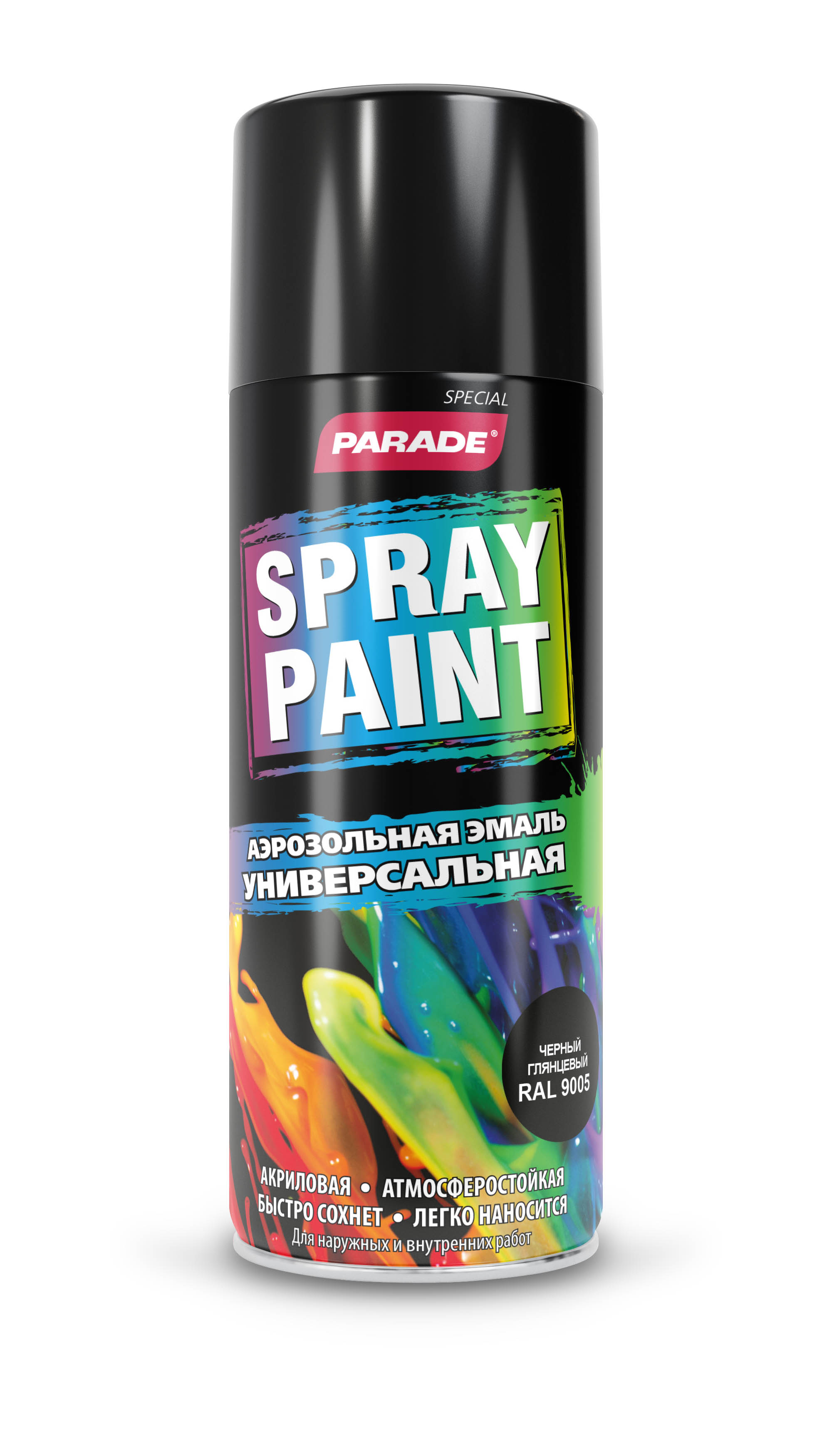 Изображение товара Эмаль аэрозольная PARADE SPRAY PAINT RAL 9005 Черный глянцевый