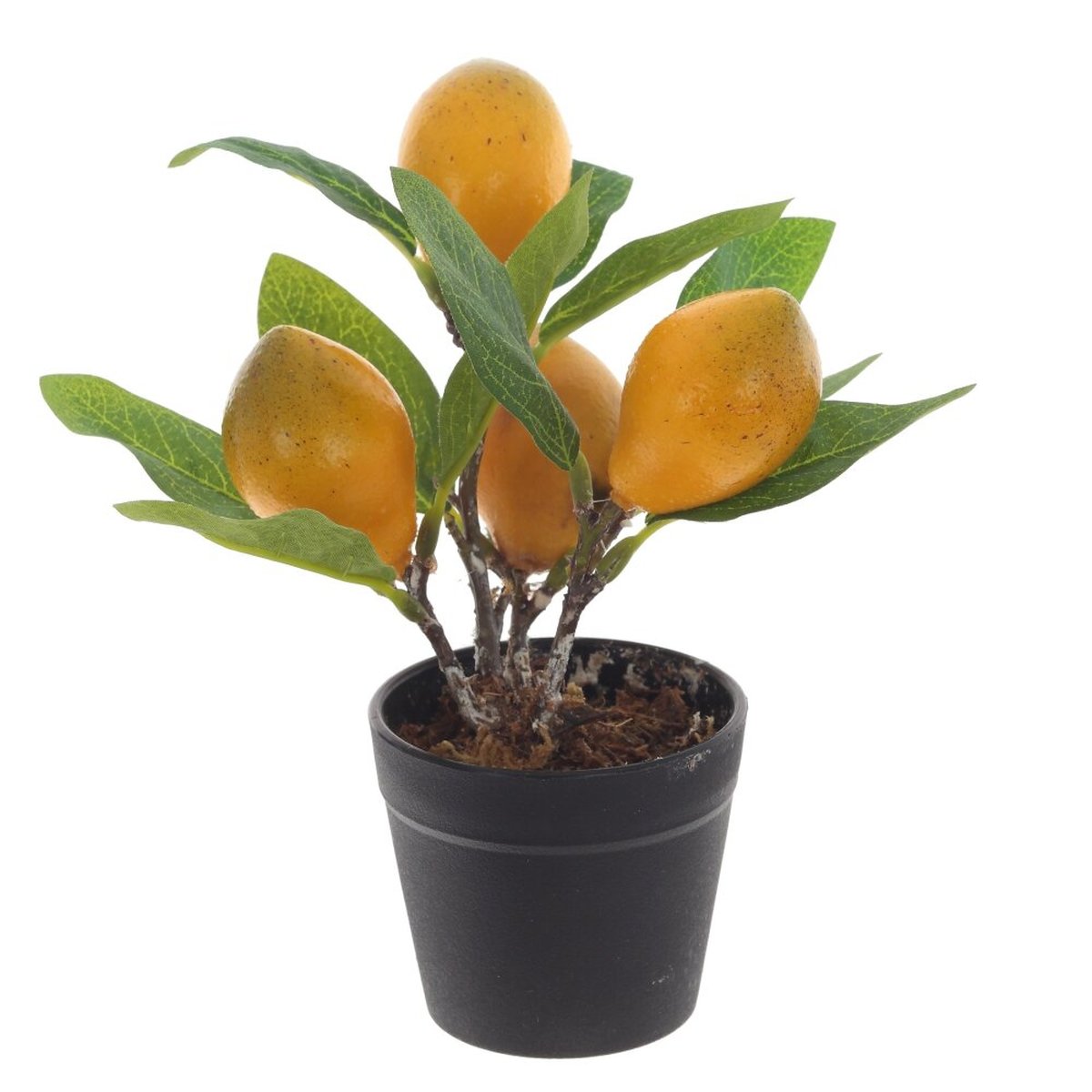 Изображение товара Искусственное дерево Лимон в кашпо 14x14x18 см желтое для интерьера