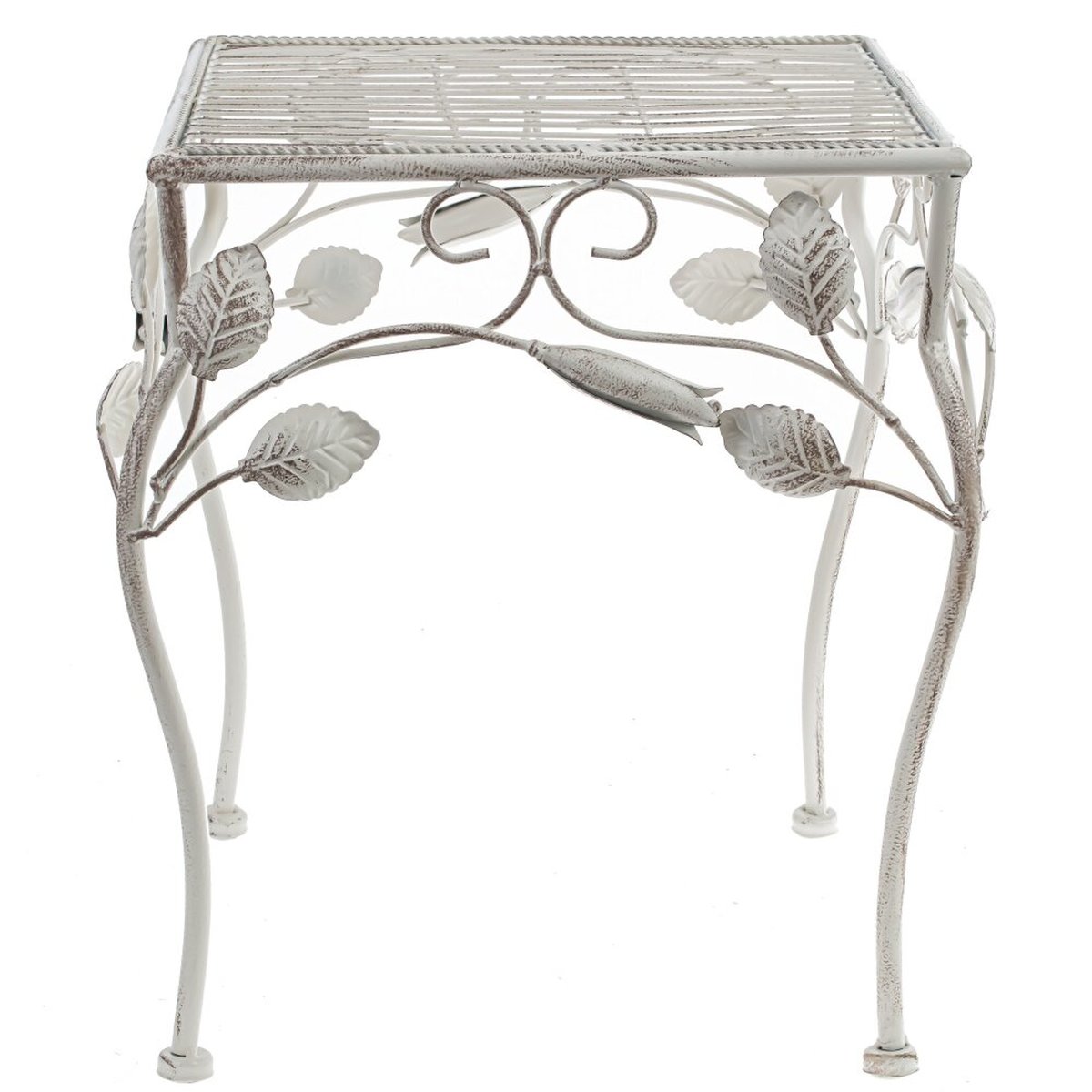 Изображение товара Подставка для цветов L35 W35 H36 см белая металлическая надежная стильная