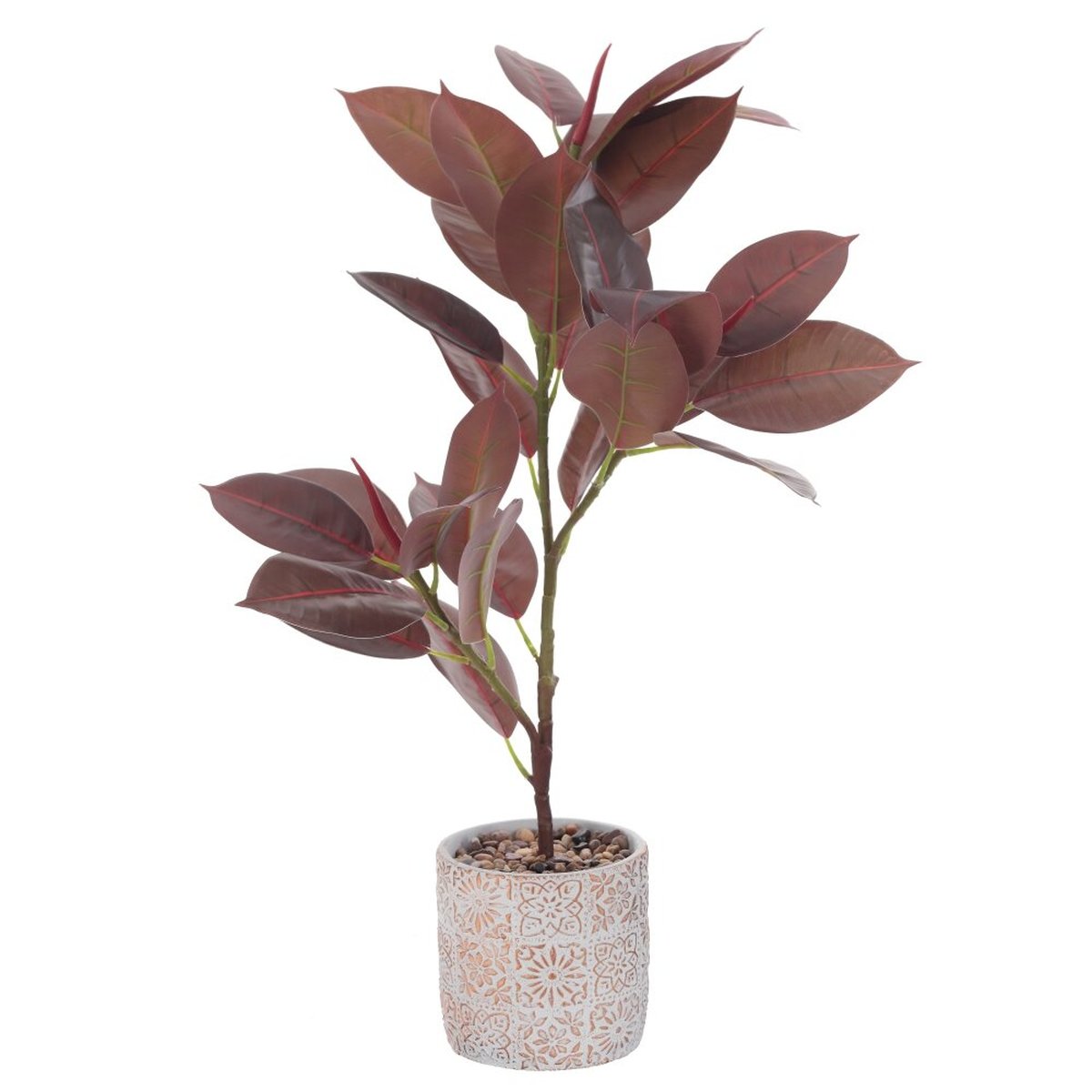 Изображение товара Искусственная цветочная композиция в кашпо 70 см бордовая