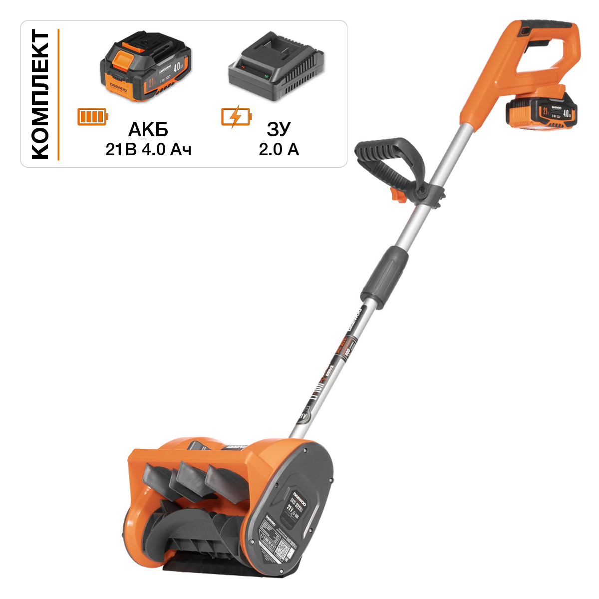 Изображение товара Снегоуборщик аккумуляторный DAEWOO DAST 3221Li с АКБ и З/У