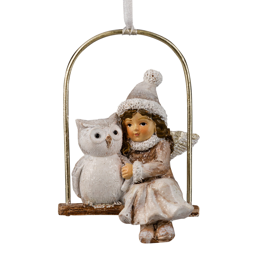 Изображение товара Украшение для елки Ангел и совенок 8.5см ErichKrause Decor