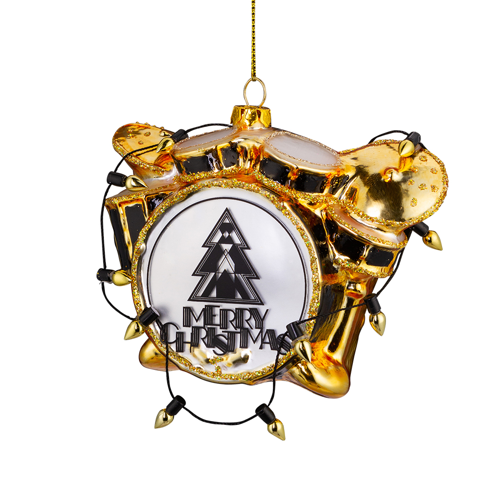 Изображение товара Украшение ErichKrause Decor Барабанная установка 11см стекло праздничное новогоднее