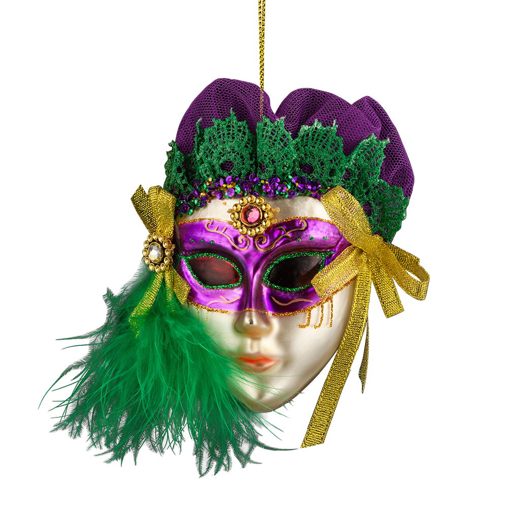Изображение товара Венецианская маска 15 см стекло украшение для карнавала и праздников