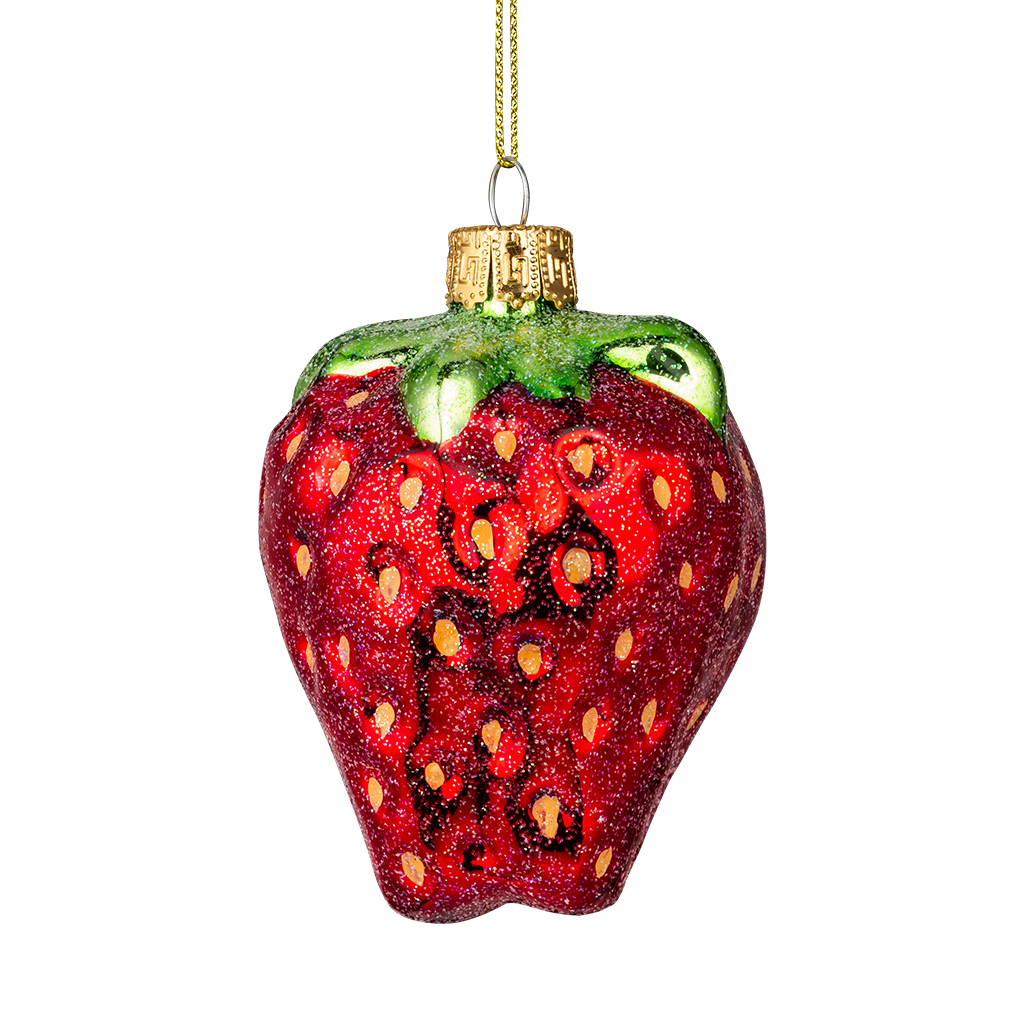 Изображение товара Украшение ErichKrause Decor Клубника 9см стекло елочные украшение