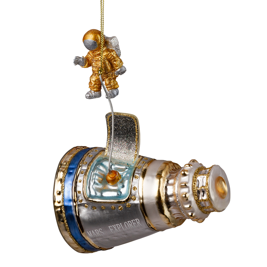 Изображение товара Елочное украшение Космическая экспедиция 12см стекло для новогодней елки