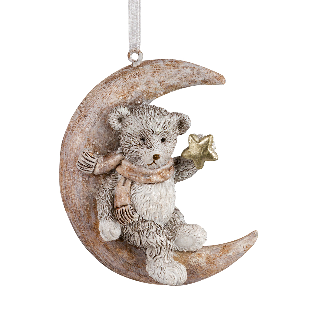 Изображение товара Украшение ErichKrause Decor Мишка на месяце 7см праздничное елочное украшение