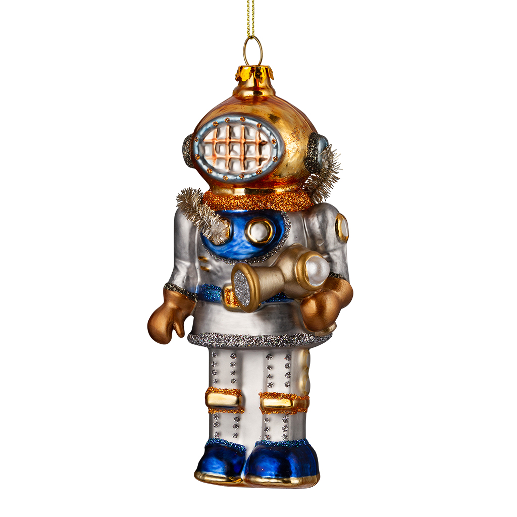 Изображение товара Украшение ErichKrause Decor Робот в космосе 14см стекло для Нового года