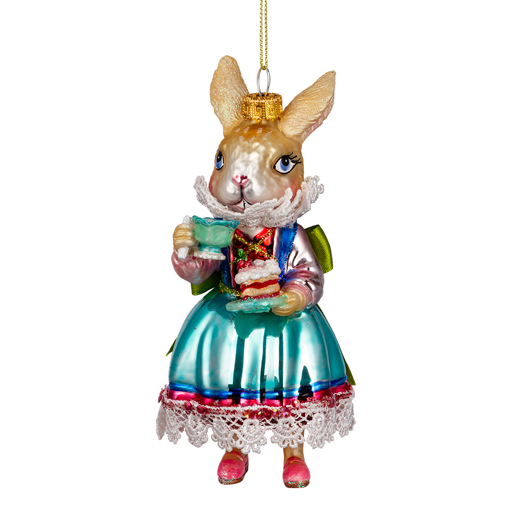 Изображение товара Стеклянное елочное украшение Сказочная Зайчиха 15см от ErichKrause Decor