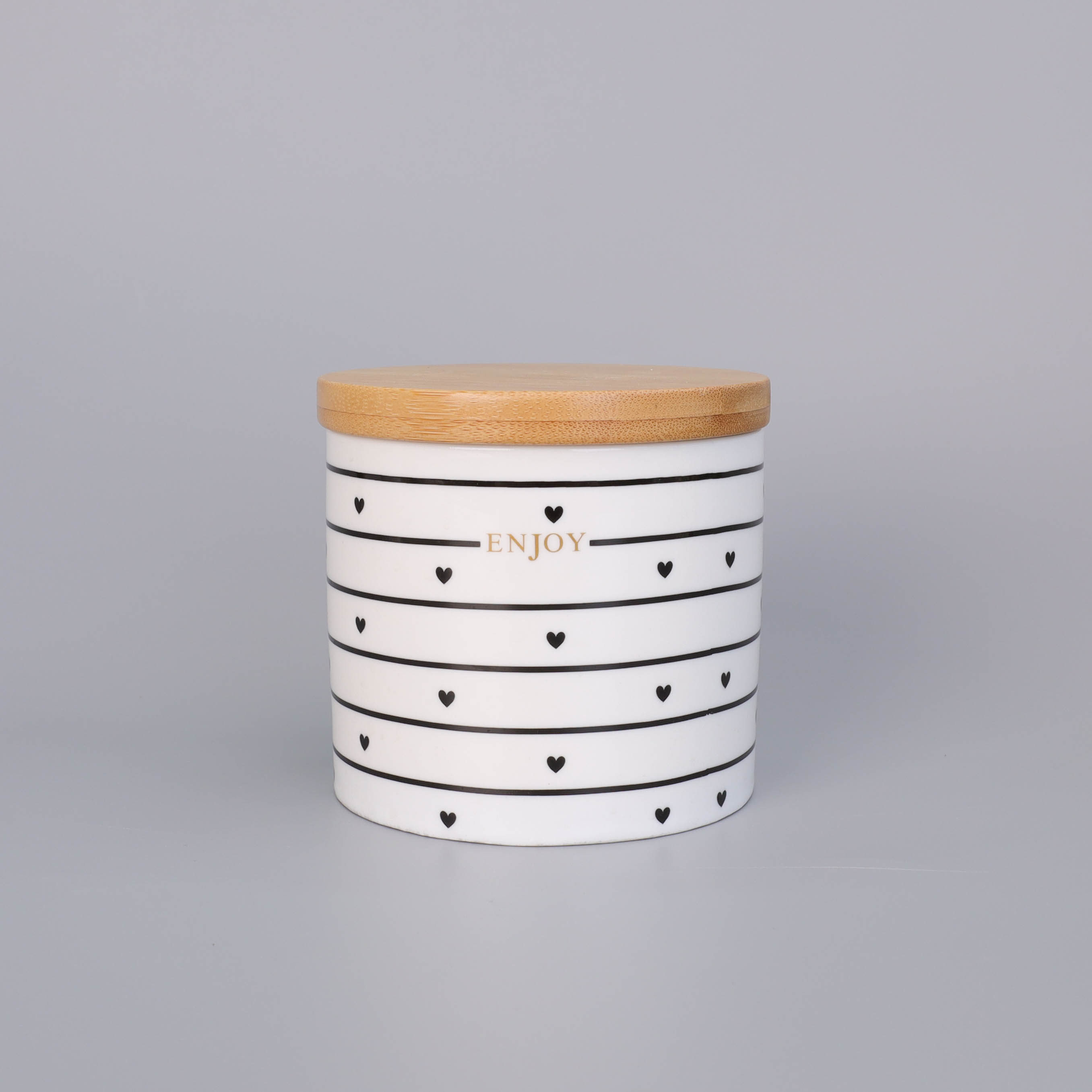 Изображение товара Банка для сыпучих продуктов 450мл фарфор с деревянной крышкой подарочная упаковка