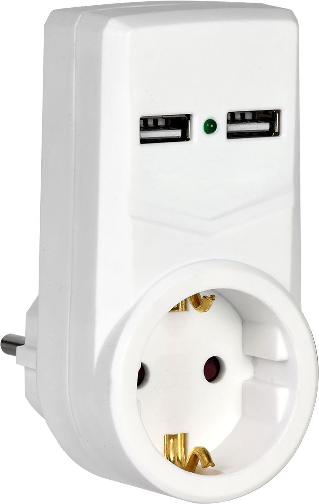 Изображение товара Адаптер с USB 1 пост IEK Т-01/01 белый
