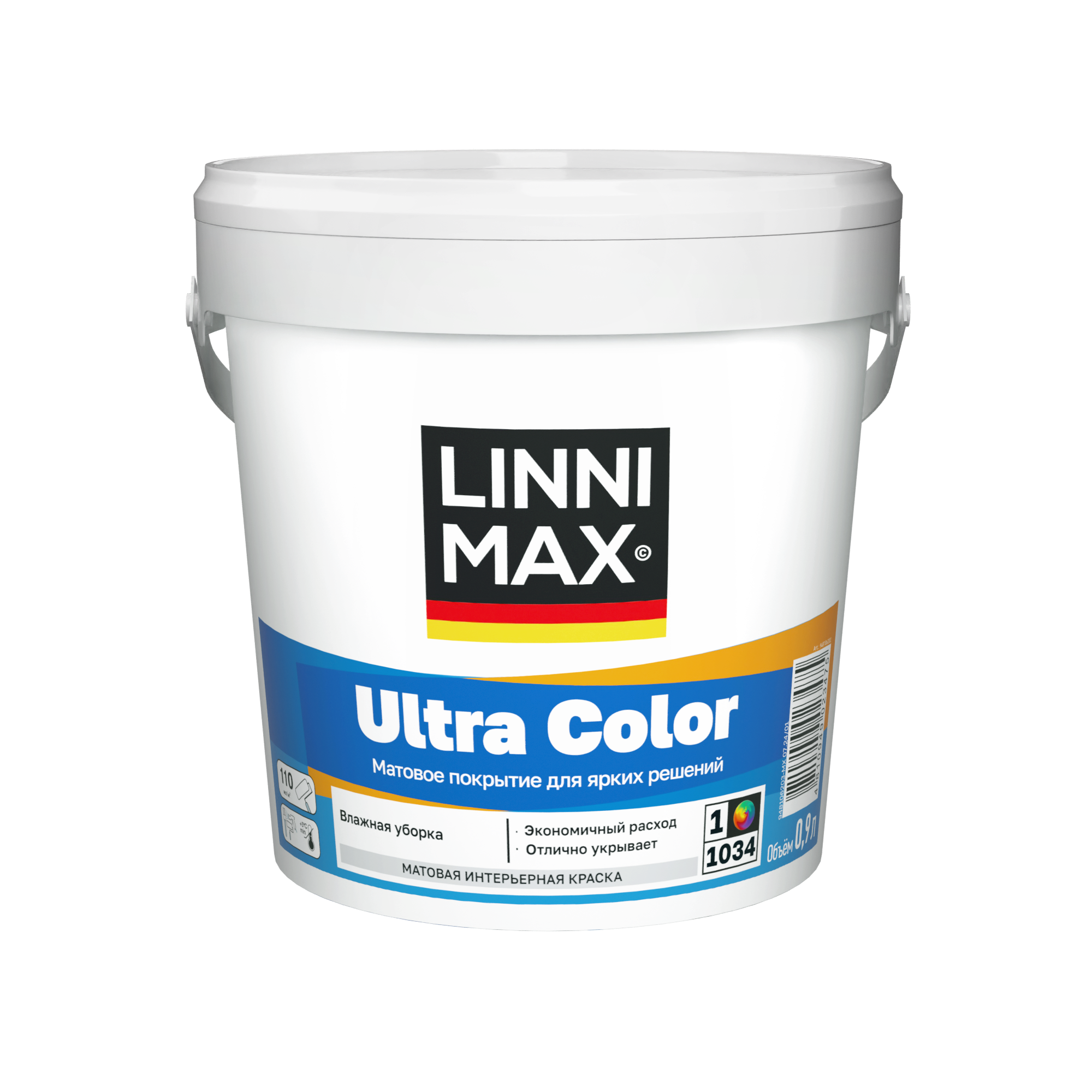 Изображение товара Краска интерьерная LINNIMAX Ultra Color База 1, 0,9 л матовая влажная мойка