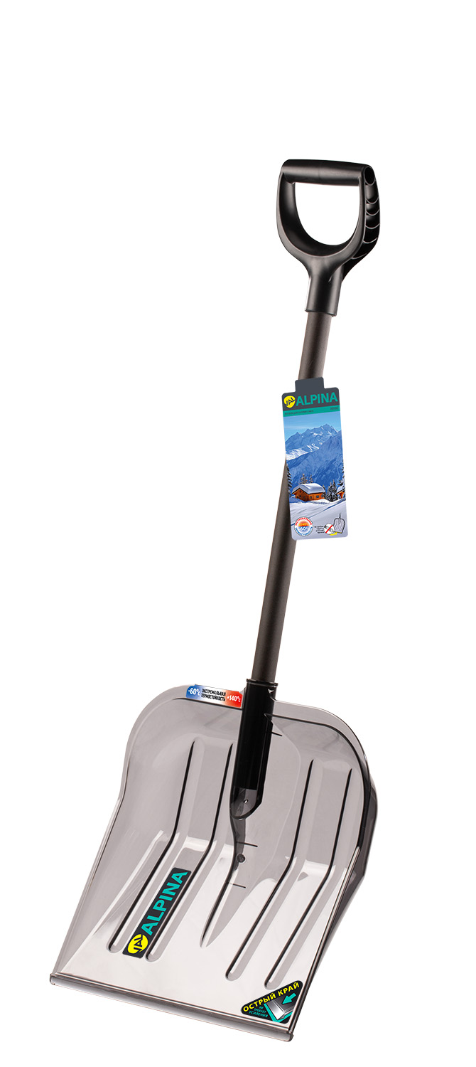 Изображение товара Лопата для снега ALPINA 78105 графит, поликарбонат, аллюмин. черенок, 38 см