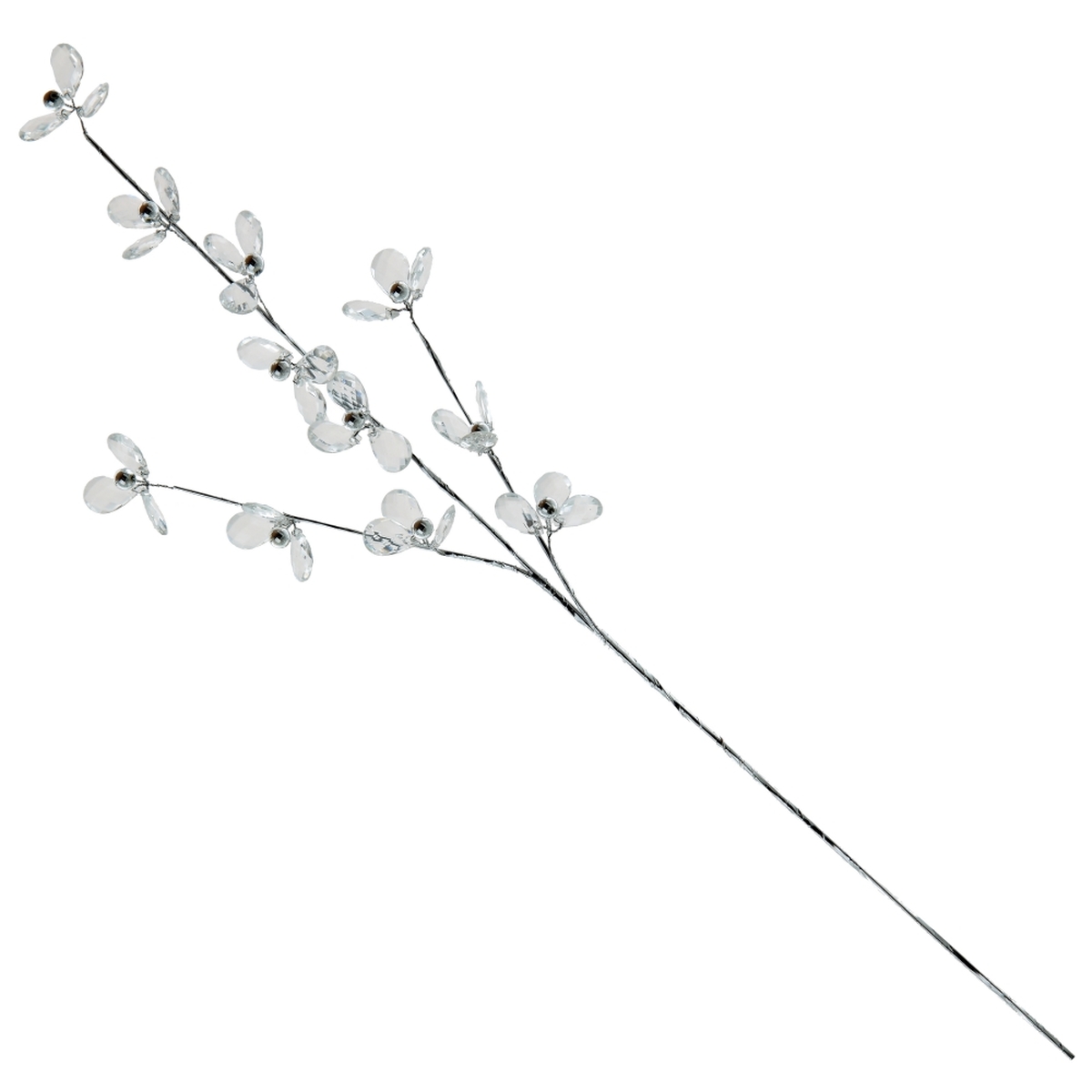 Изображение товара Декоративная ветка новогодняя 13,5 см прозрачная для праздничного декора